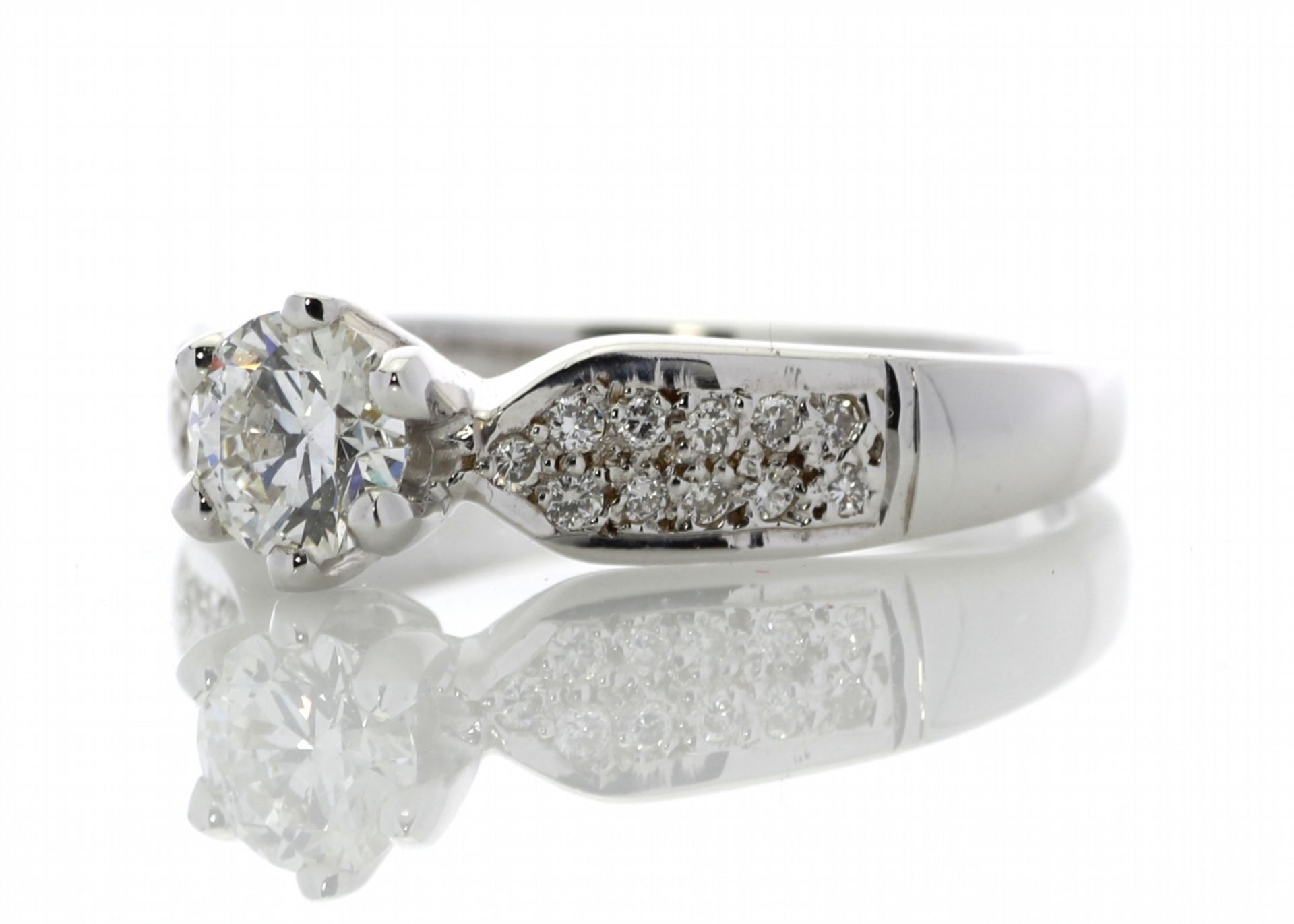 Valued by GIE £16,495.00 - 18ct White Gold Single Stone Claw Set With Stone Set Shoulders Diamond - Image 2 of 5