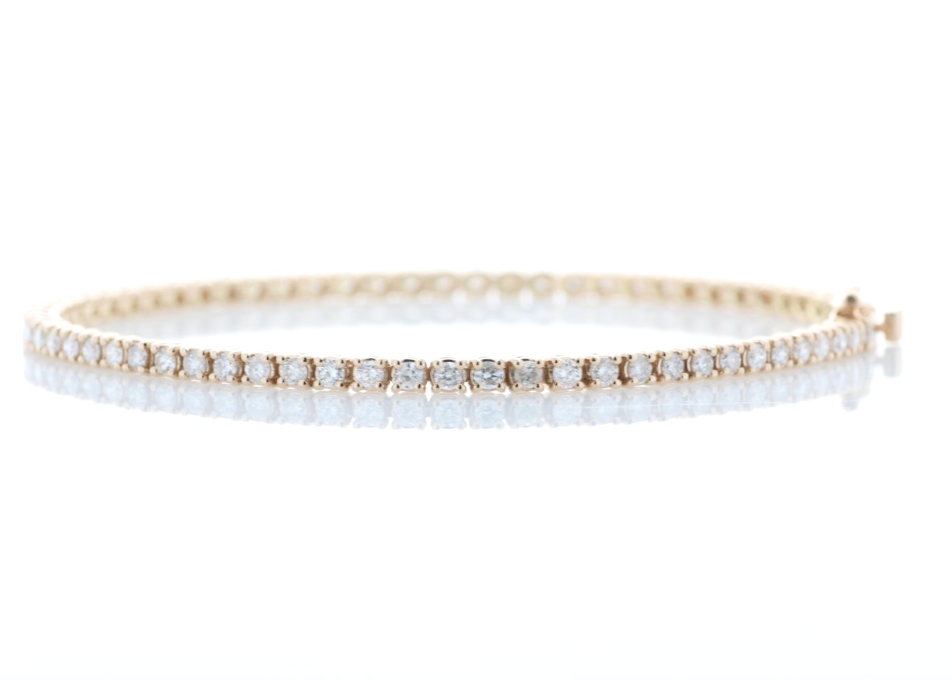 Valued by GIE £22,555.00 - 18ct Rose Gold Tennis Diamond Bracelet 2.00 Carats - 2493002, Colour-D, - Image 2 of 6