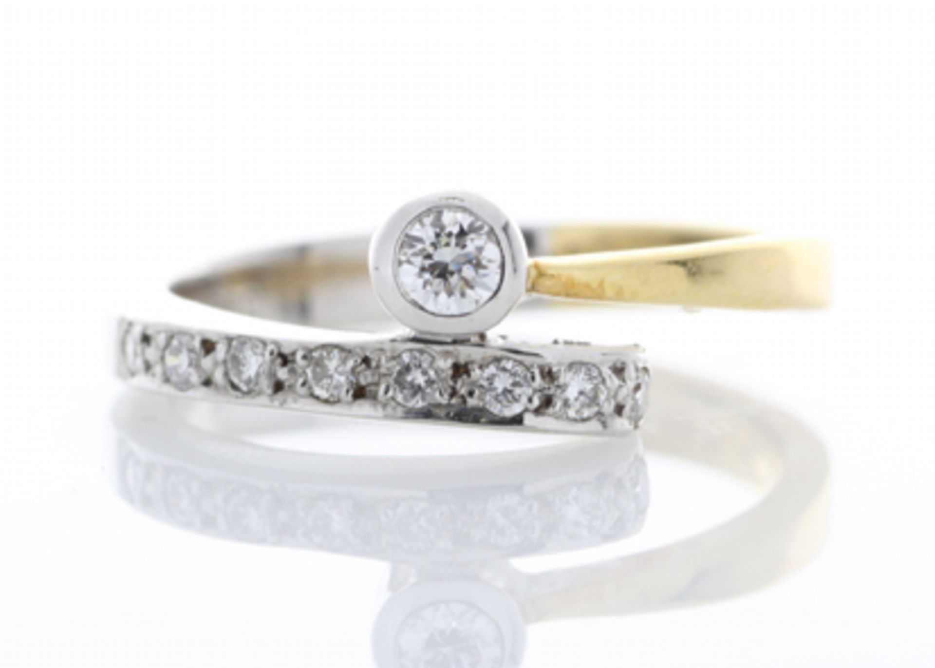 Valued by GIE £7,595.00 - 18ct Single Stone Rub Over With Stone Set Shoulders Diamond Ring 0.11