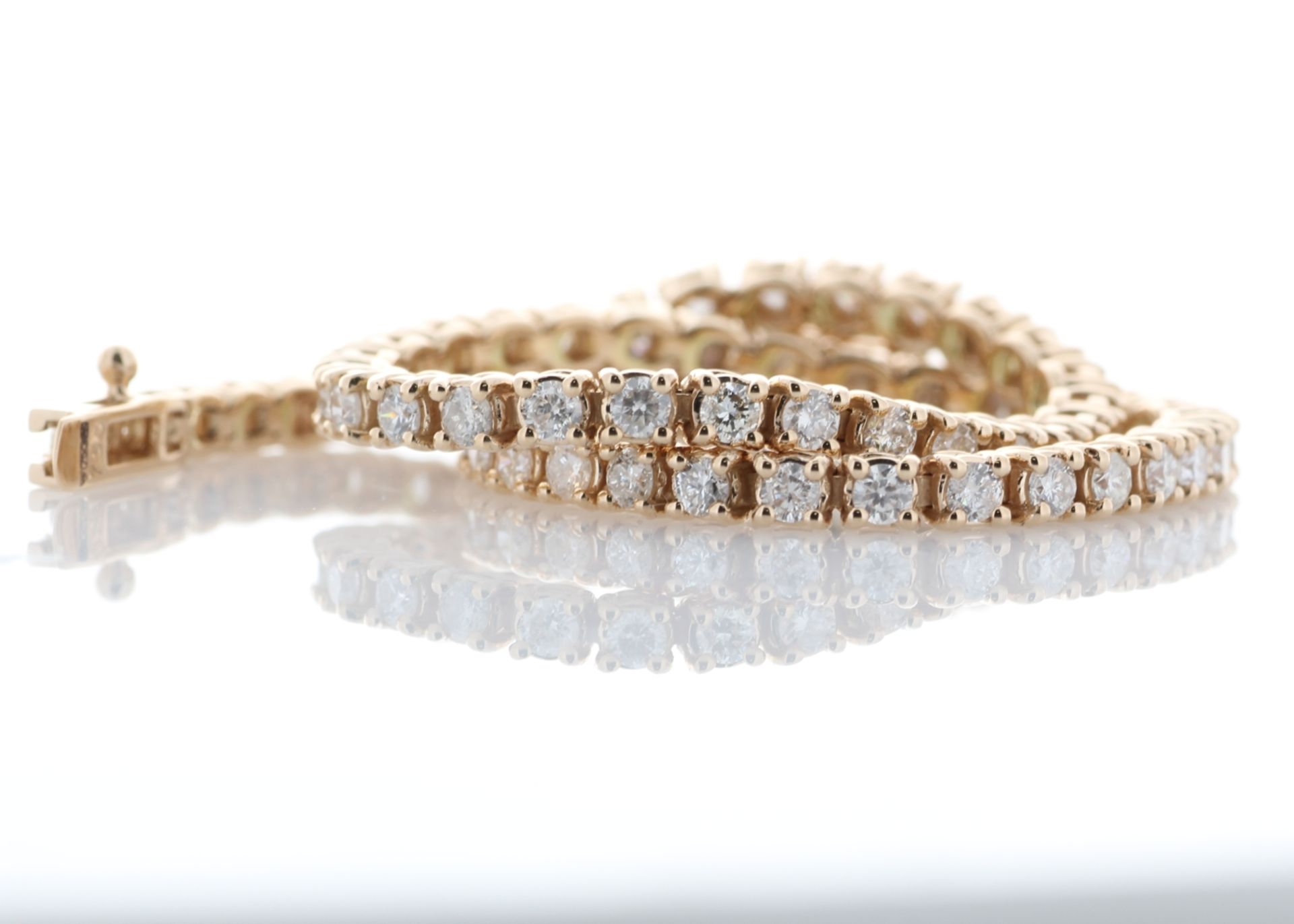 Valued by GIE £22,555.00 - 18ct Rose Gold Tennis Diamond Bracelet 2.00 Carats - 2493002, Colour-D, - Image 5 of 6