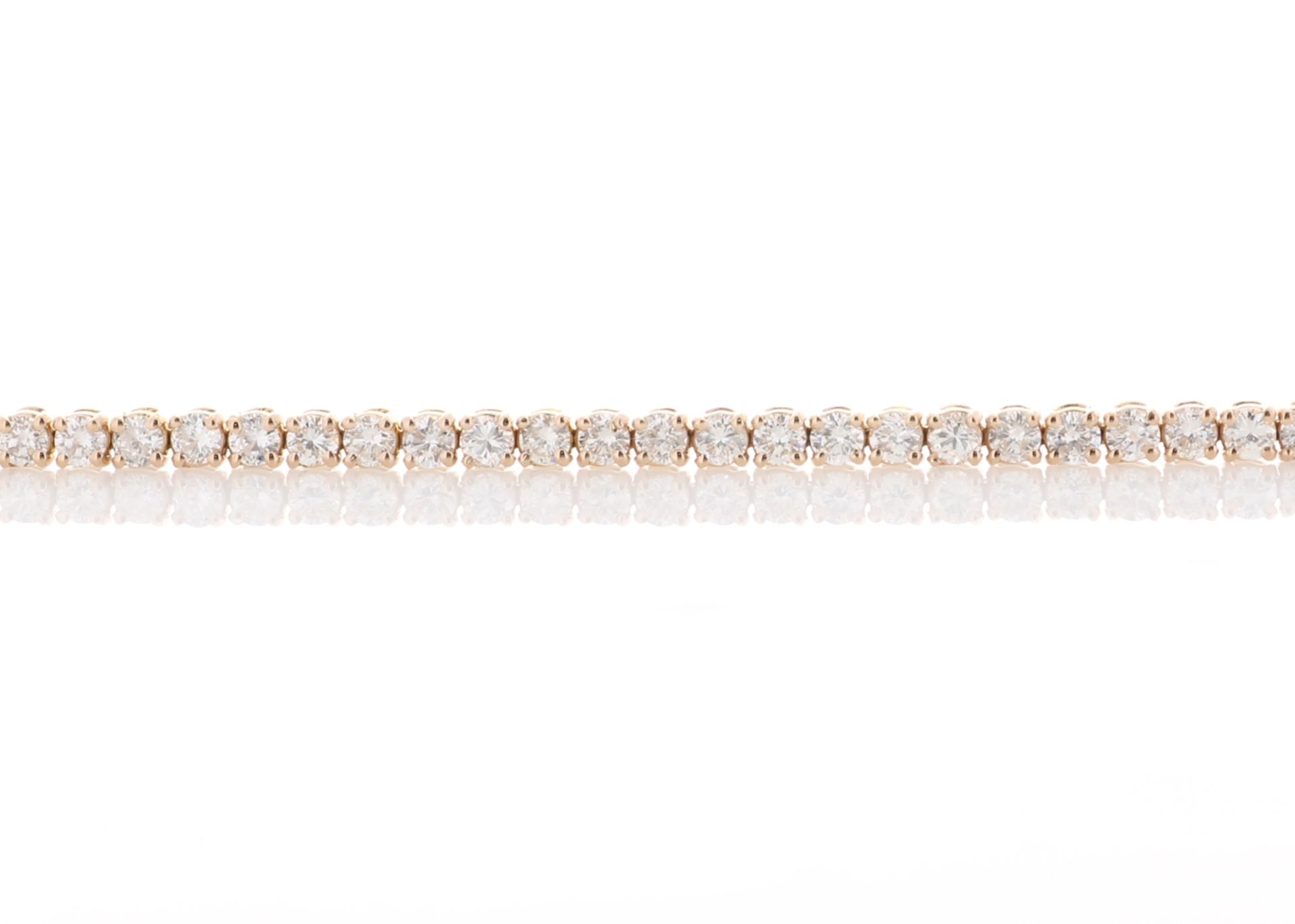 Valued by GIE £20,550.00 - 18ct Rose Gold Tennis Diamond Bracelet 4.00 Carats - 2493005, Colour-D,