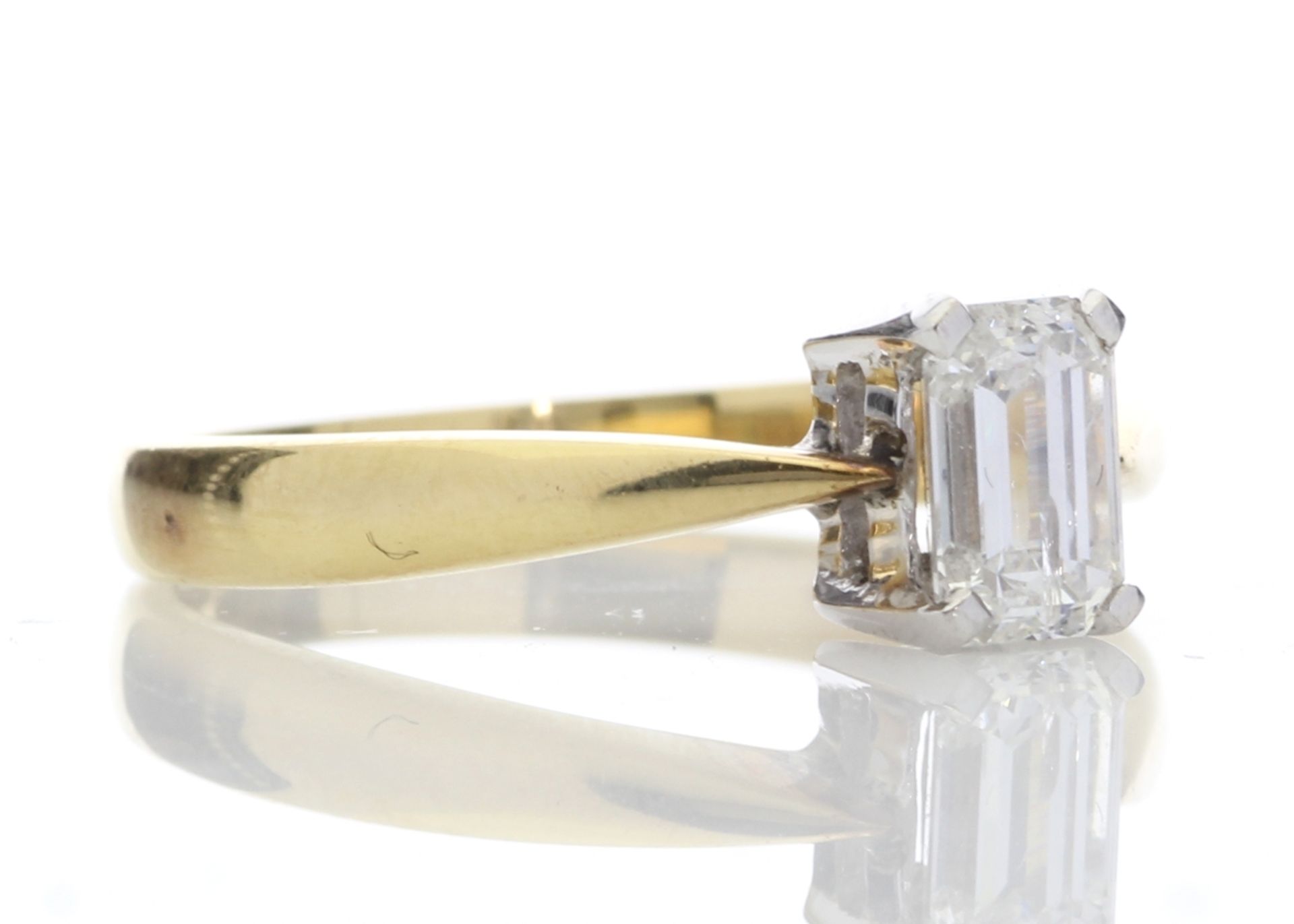 Valued by GIE £11,495.00 - 18ct Single Stone Emerald Cut Diamond Ring D SI3 0.72 Carats - 1125013, - Image 4 of 9