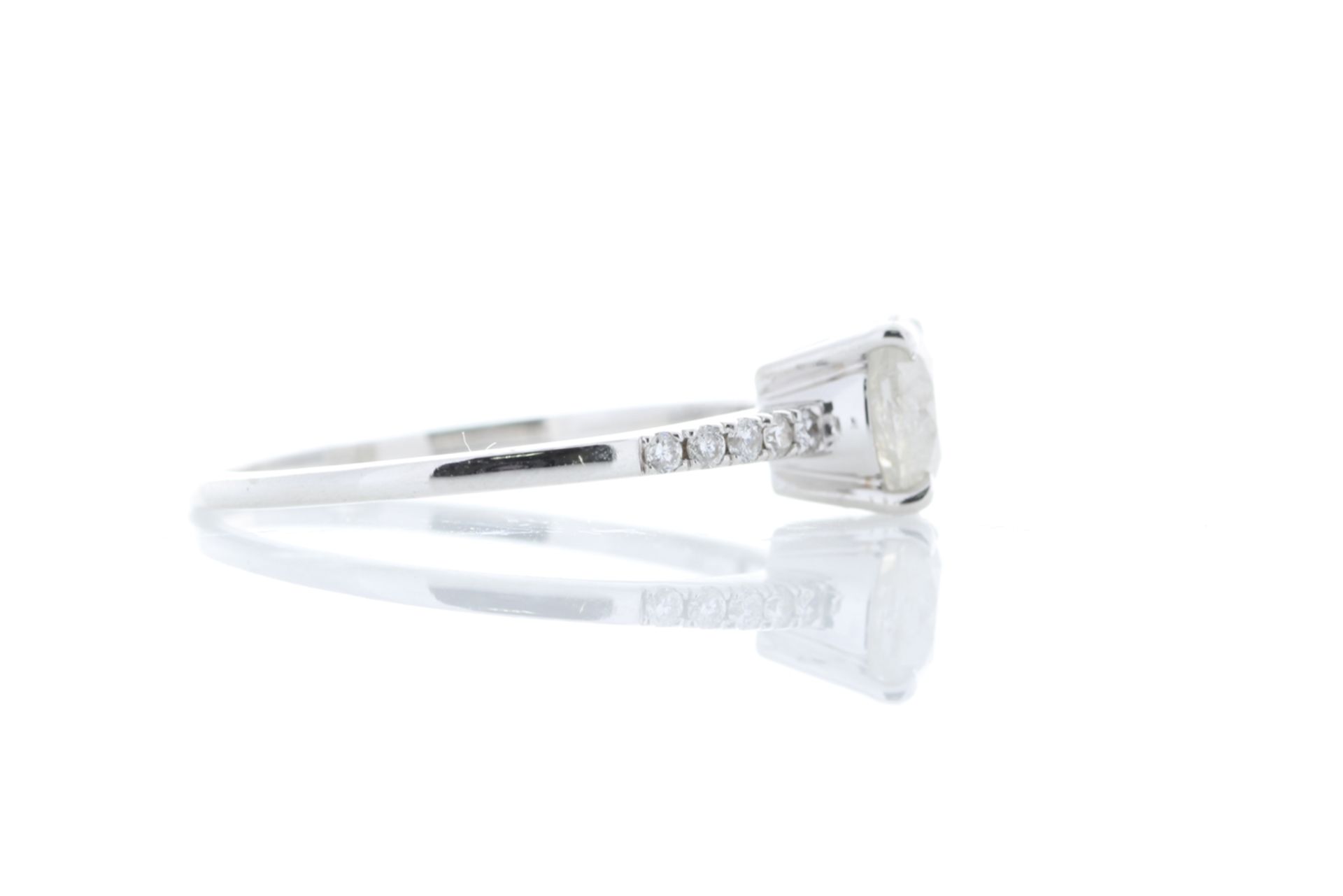 Valued by GIE £12,955.00 - 18ct White Gold Single Stone Prong Set With Stone Set Shoulders Diamond - Image 4 of 5