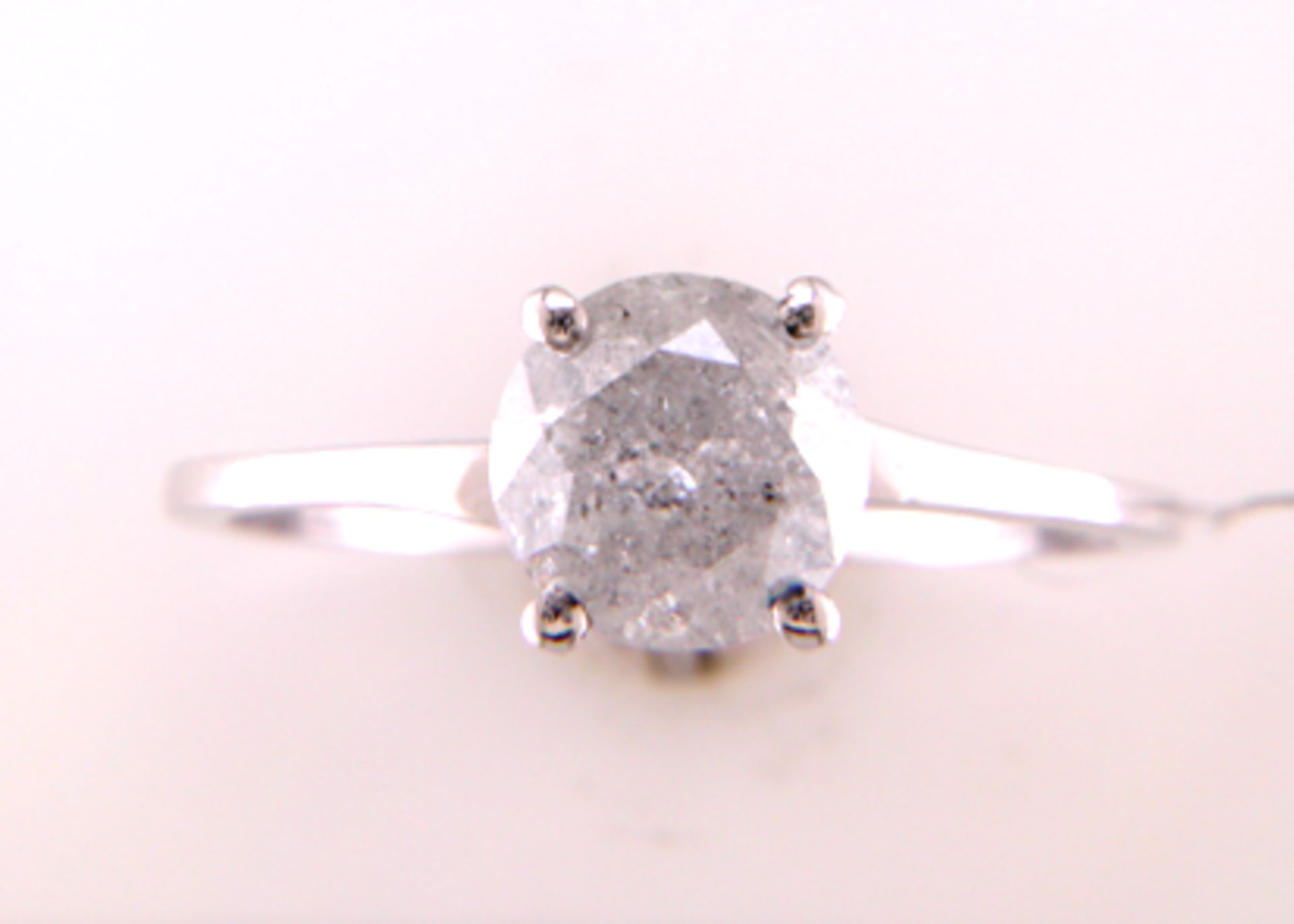 Valued by GIE £14,850.00 - 18ct White Gold Single Stone Wire Set Diamond Ring 1.27 Carats - 3102152,