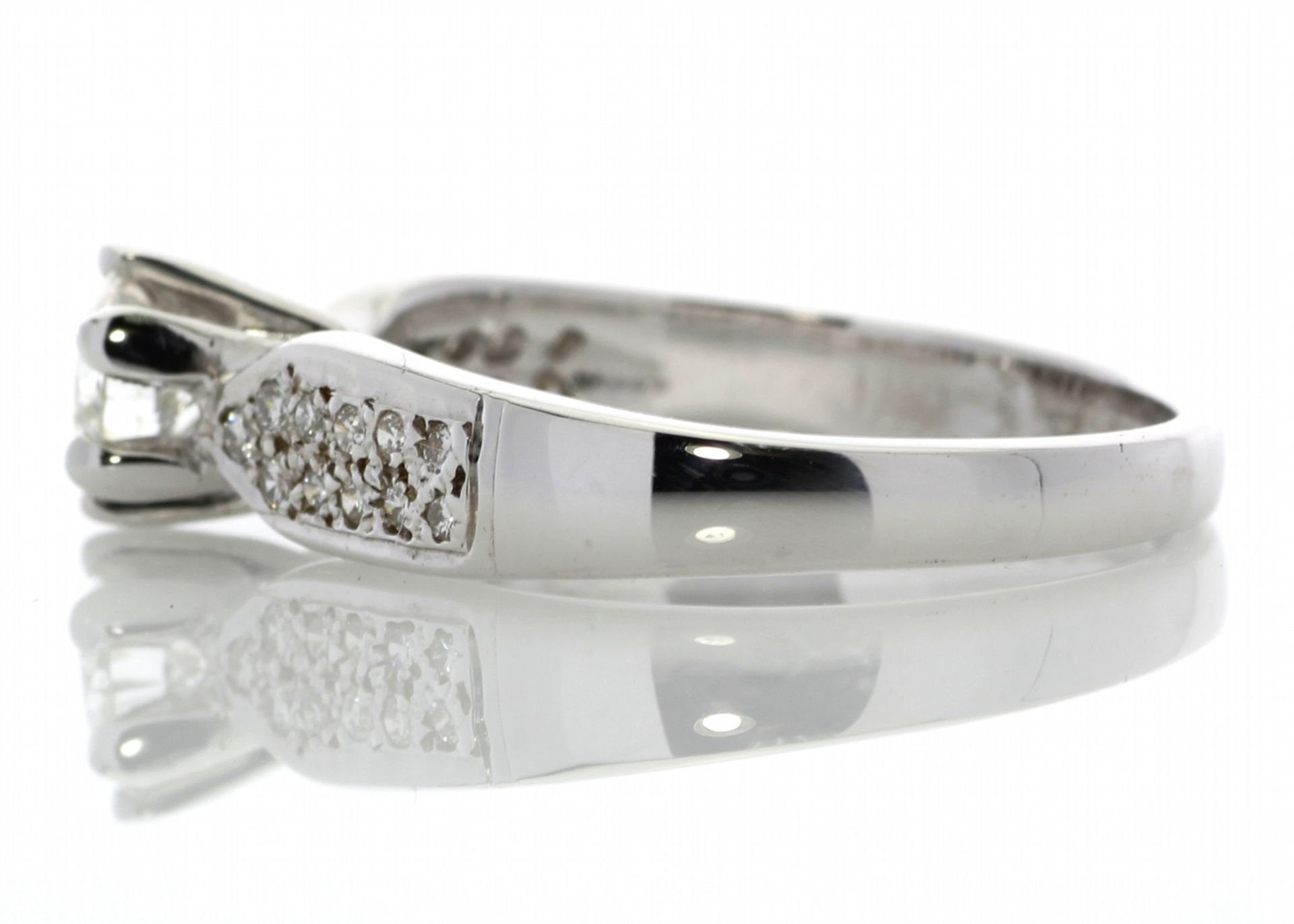 Valued by GIE £16,495.00 - 18ct White Gold Single Stone Claw Set With Stone Set Shoulders Diamond - Image 3 of 5