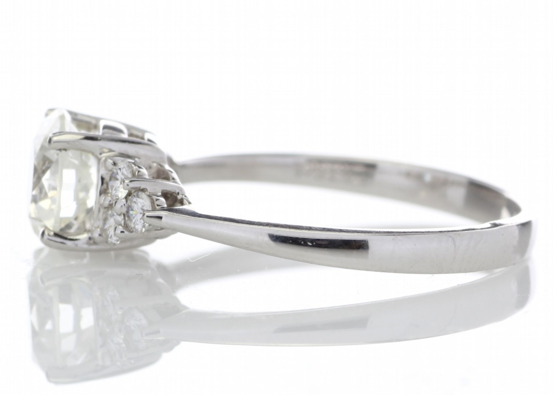 Valued by GIE £59,995.00 - 18ct White Gold Single Stone With Heart Shaped Set Shoulders Diamond Ring - Image 3 of 5