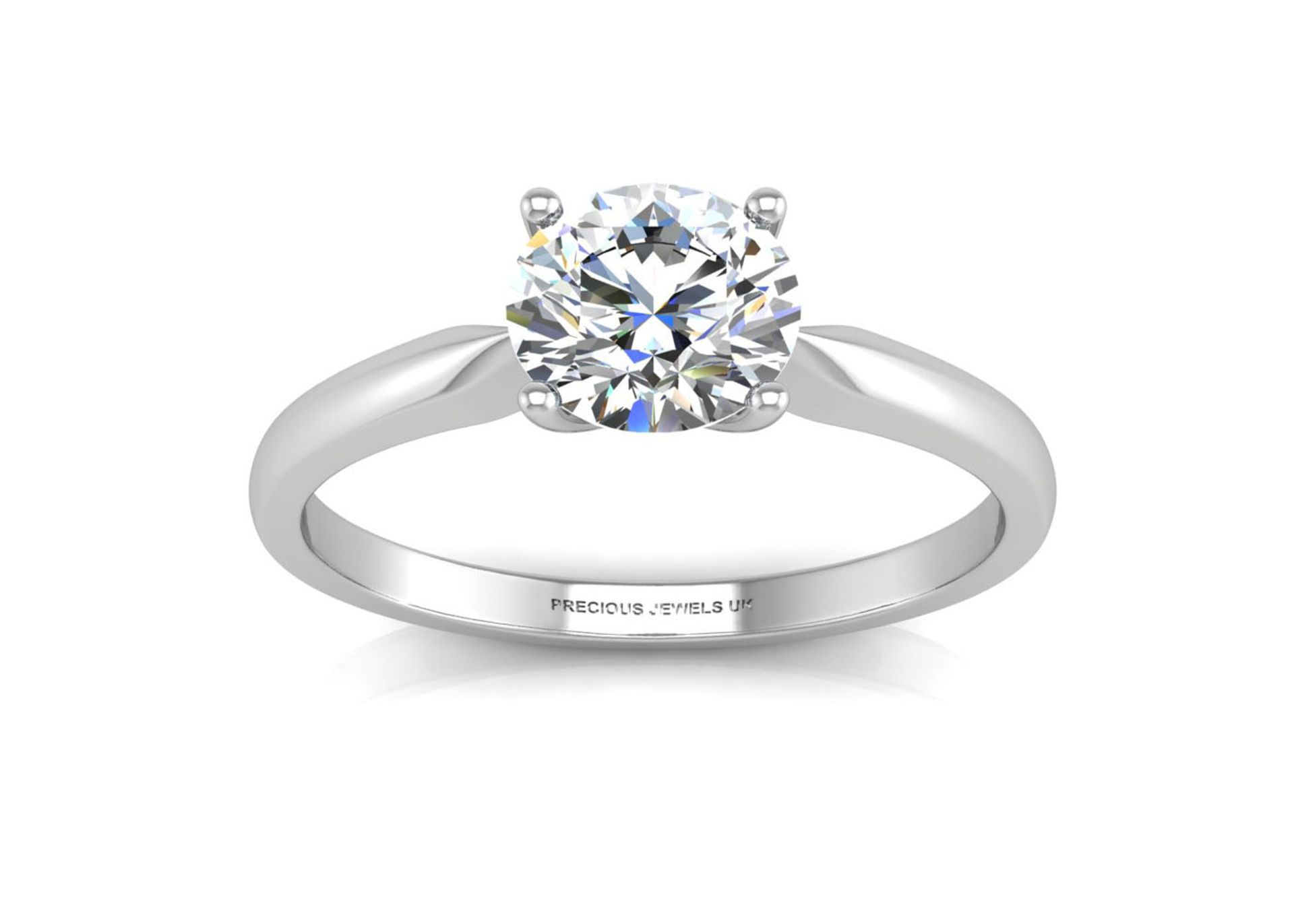 Valued by AGI £1,062.00 - 18ct White Gold Single Stone Claw Set Diamond Ring J SI 0.20 Carats -