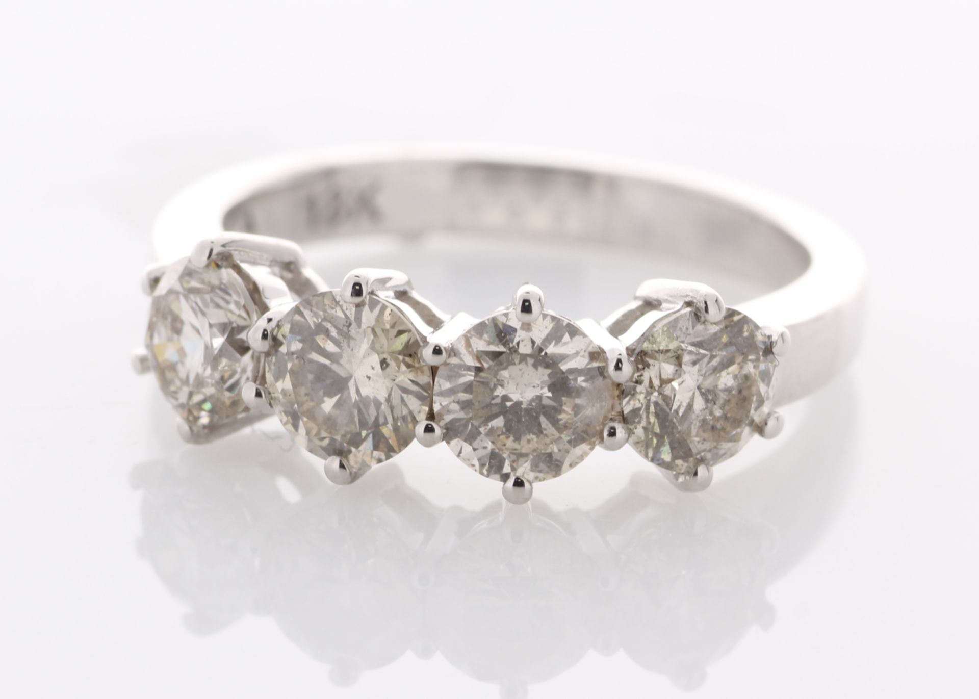 Valued by GIE £21,455.00 - 18ct White Gold Four Stone Claw Set Diamond Ring 2.10 Carats - 3145004, - Image 3 of 6