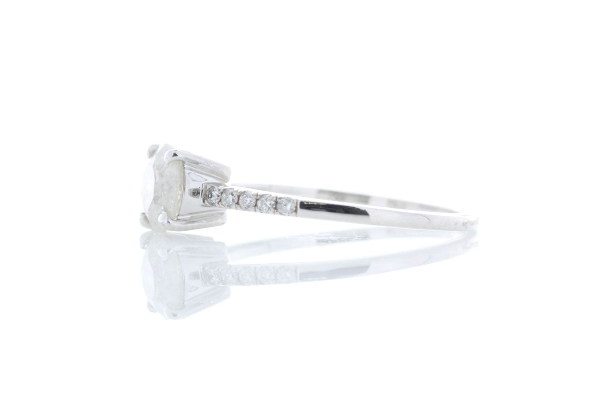 Valued by GIE £12,955.00 - 18ct White Gold Single Stone Prong Set With Stone Set Shoulders Diamond - Image 2 of 5