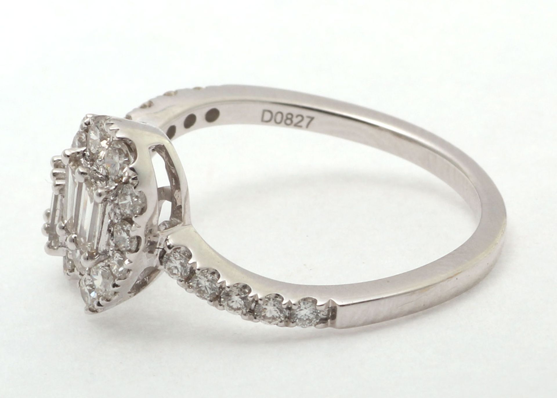 Valued by GIE £12,955.00 - 18ct White Gold Double Pear Shape Cluster Diamond Ring 0.83 Carats - - Image 2 of 5