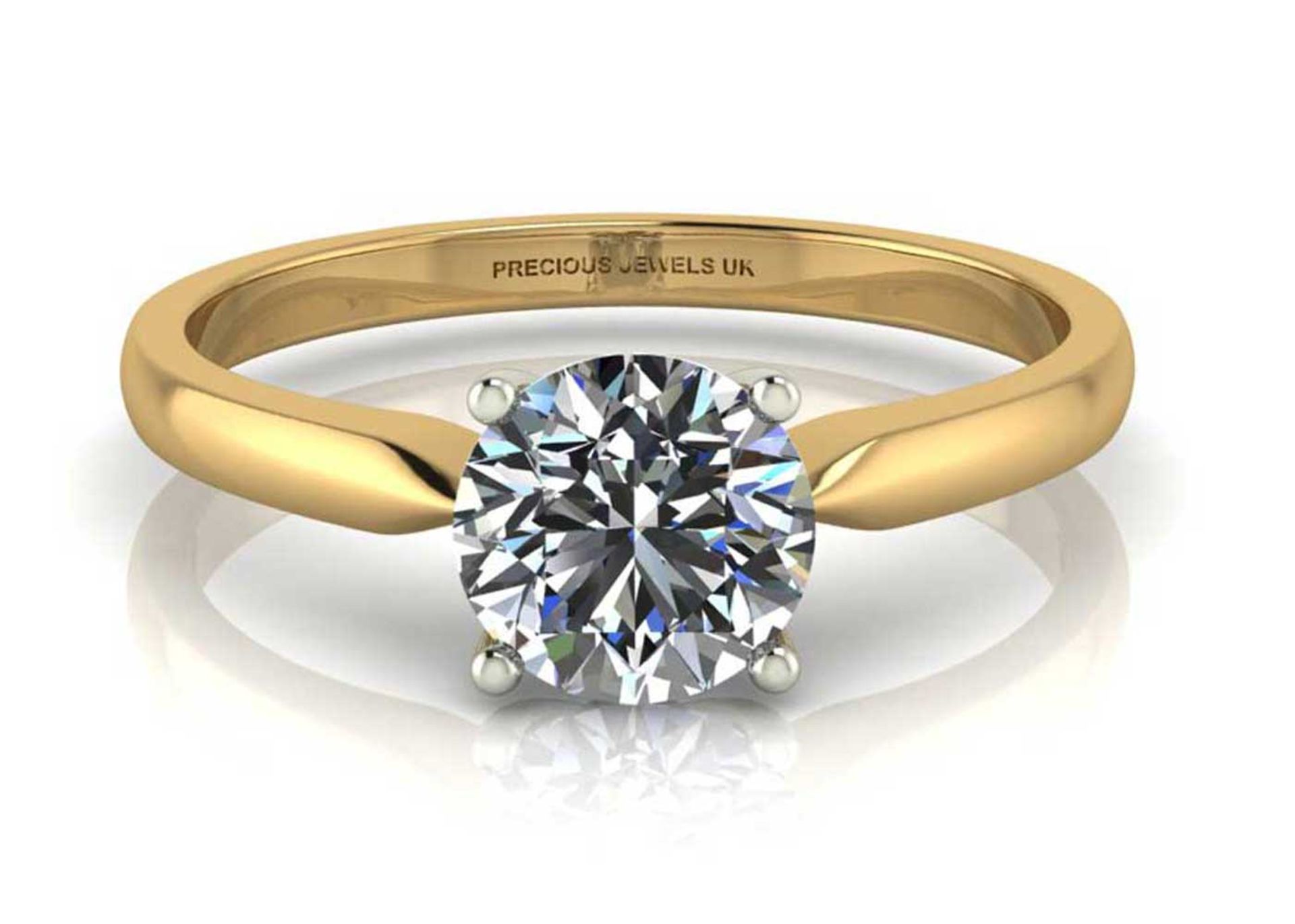 Valued by AGI £1,538.00 - 18ct Yellow Gold Single Stone Claw Set Diamond Ring H VS 0.25 Carats - - Image 4 of 4