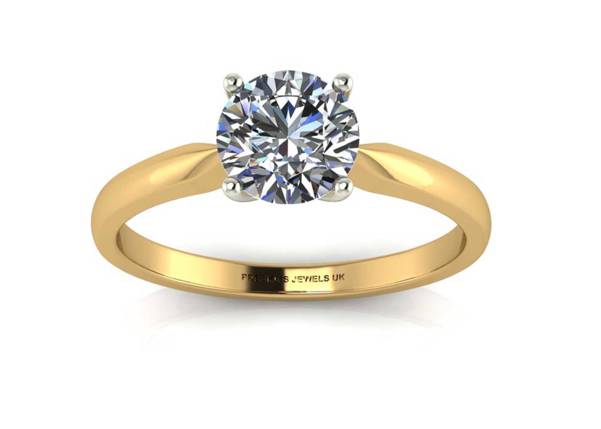 Valued by AGI £1,538.00 - 18ct Yellow Gold Single Stone Claw Set Diamond Ring H VS 0.25 Carats -