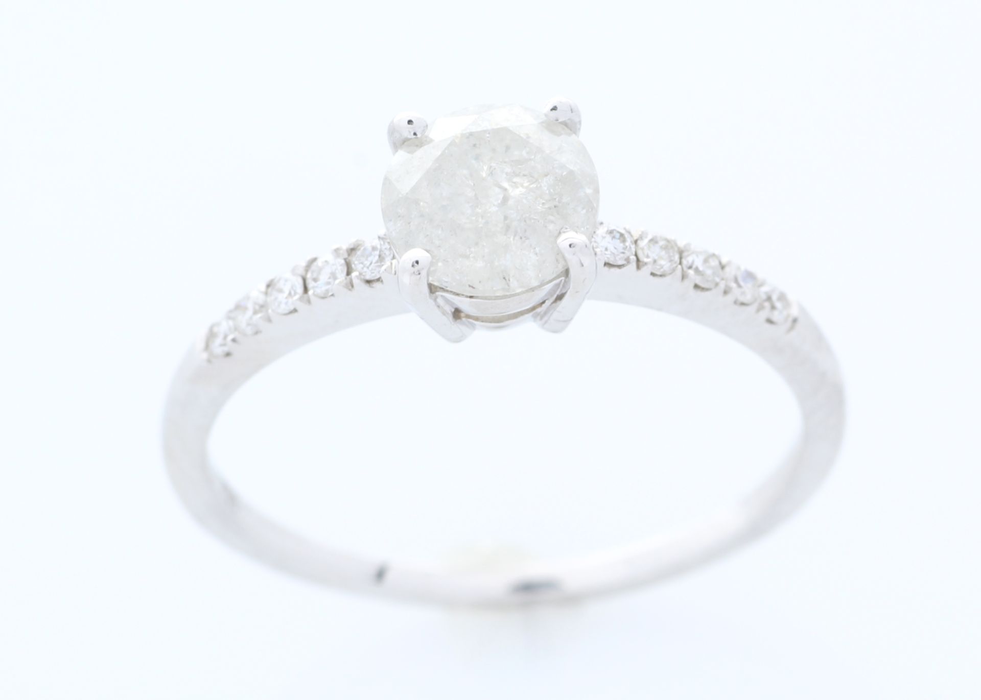 Valued by GIE £12,650.00 - 18ct White Gold Single Stone Prong Set With Stone Set Shoulders Diamond - Image 3 of 4