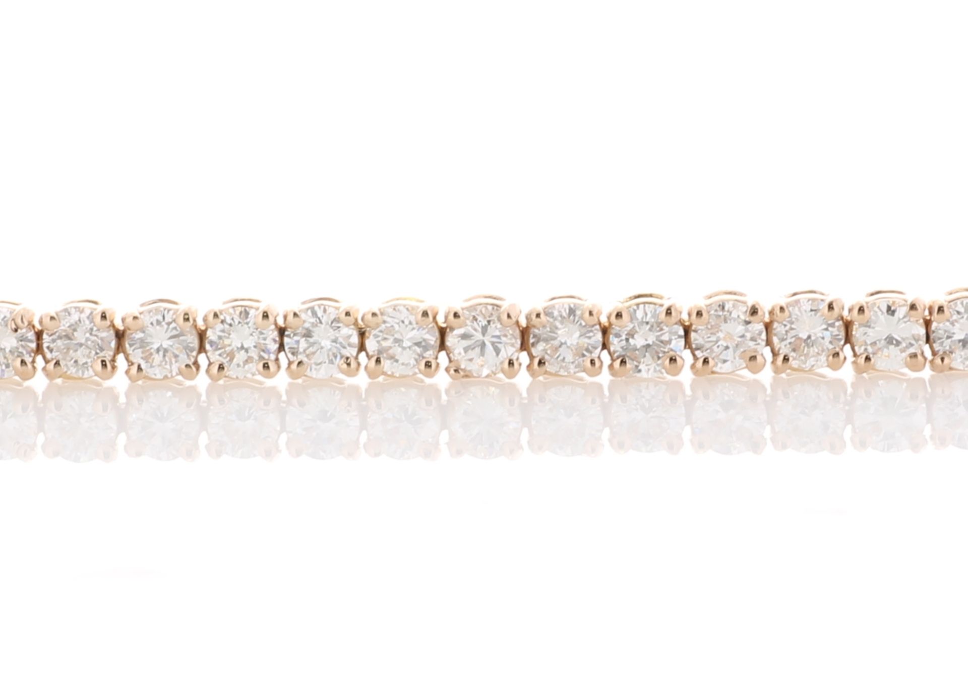 Valued by GIE £20,550.00 - 18ct Rose Gold Tennis Diamond Bracelet 4.00 Carats - 2493005, Colour-D, - Image 2 of 4