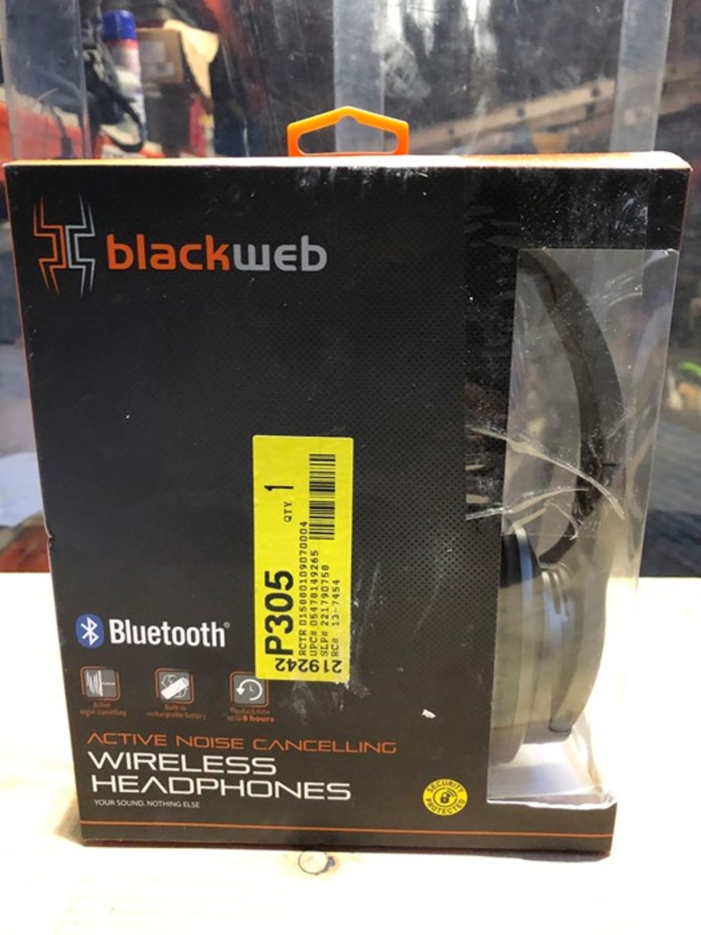 1 BOXED BLACKWEB WIRELESS HEADPHONES (PUBLIC VIEWING AVAILABLE)