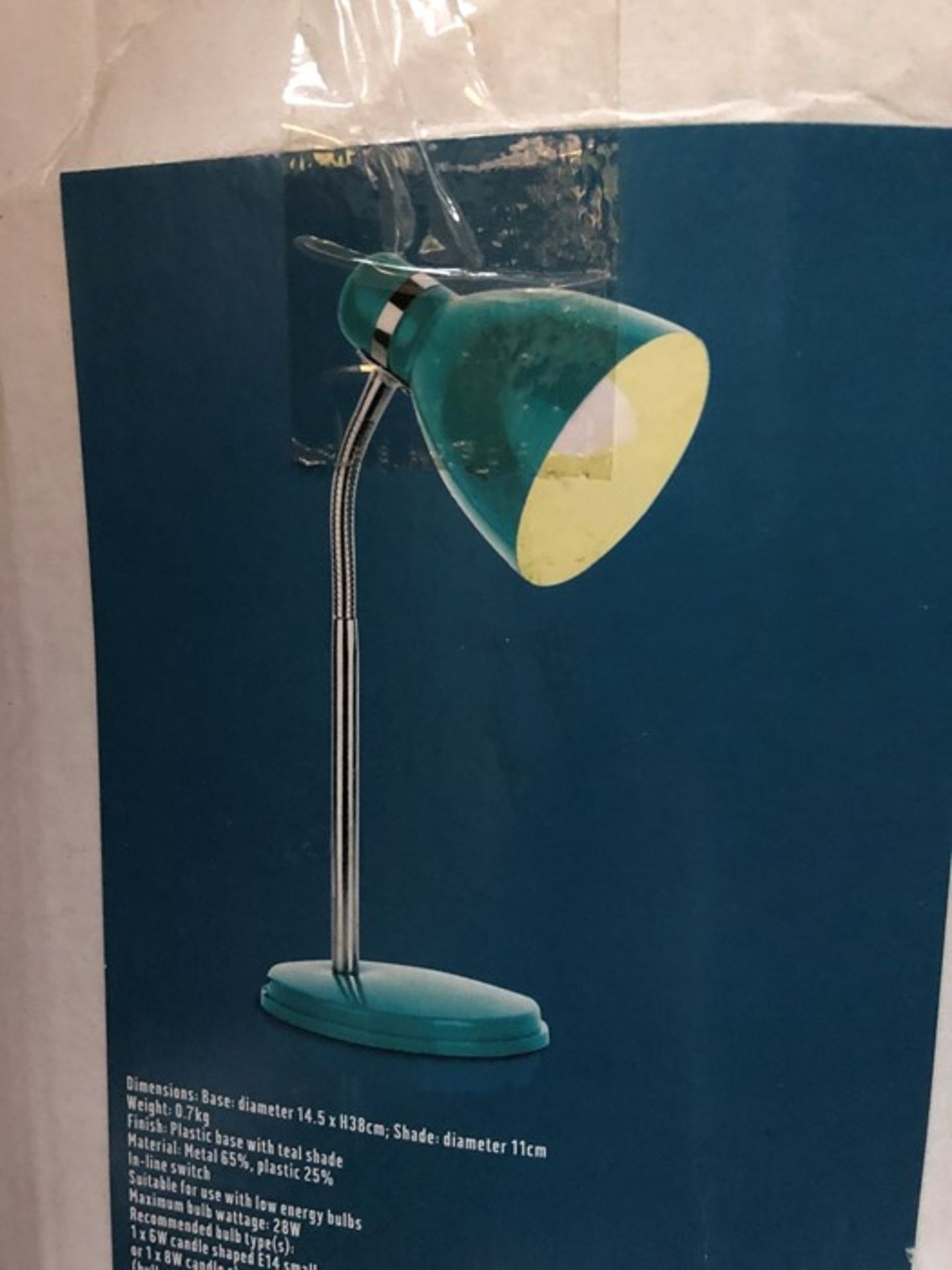 1 BOXED TABLE LAMP IN OCEAN BLUE (PUBLIC VIEWING AVAILABLE) - Image 2 of 2