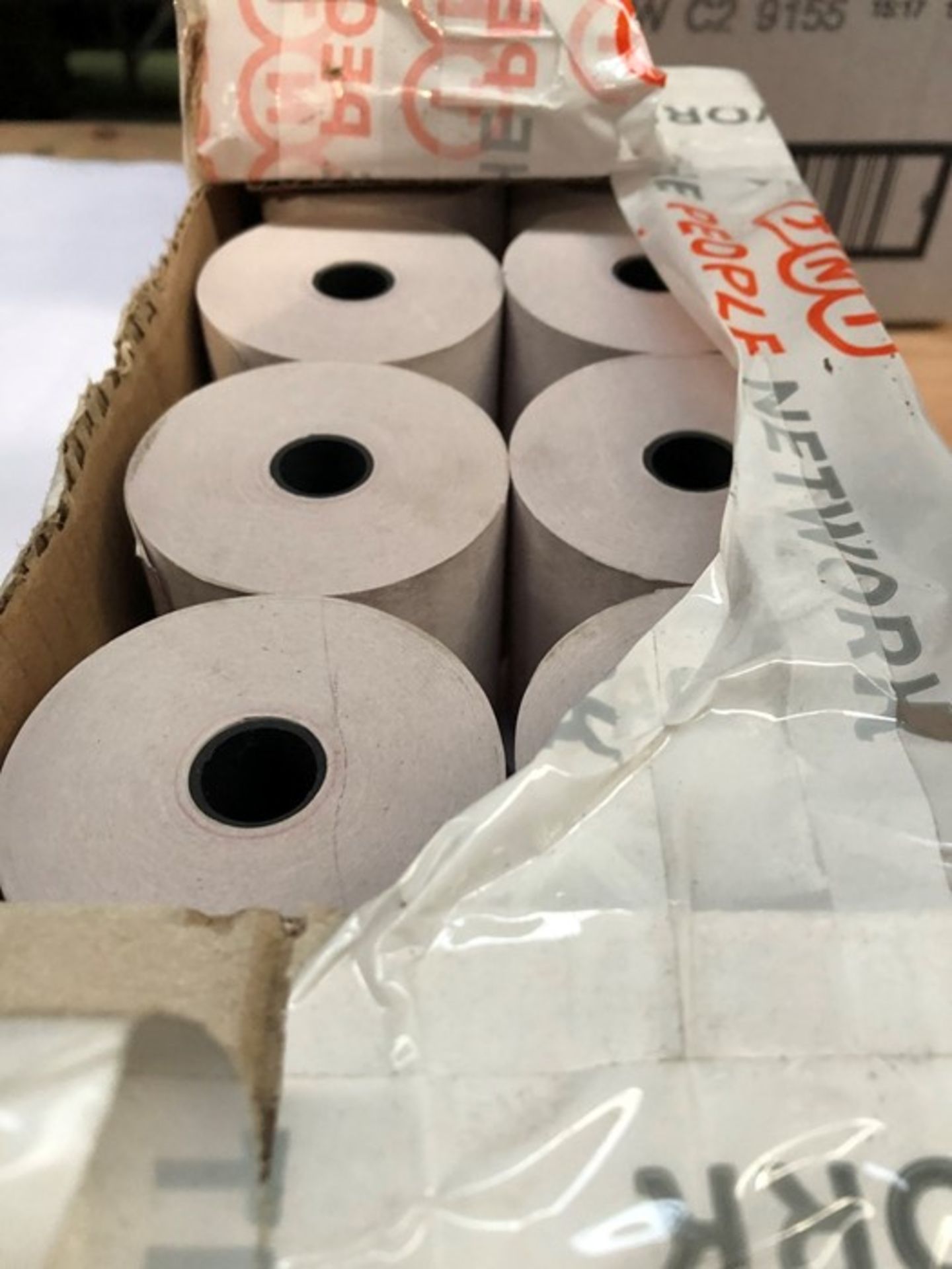 1 BOX OF APPROX 20 ROLLS OF TILL ROLL (PUBLIC VIEWING AVAILABLE)