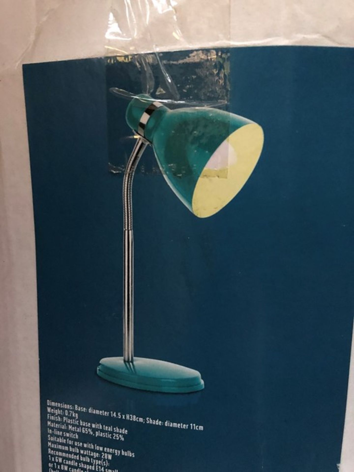 1 BOXED TABLE LAMP IN OCEAN BLUE (PUBLIC VIEWING AVAILABLE)