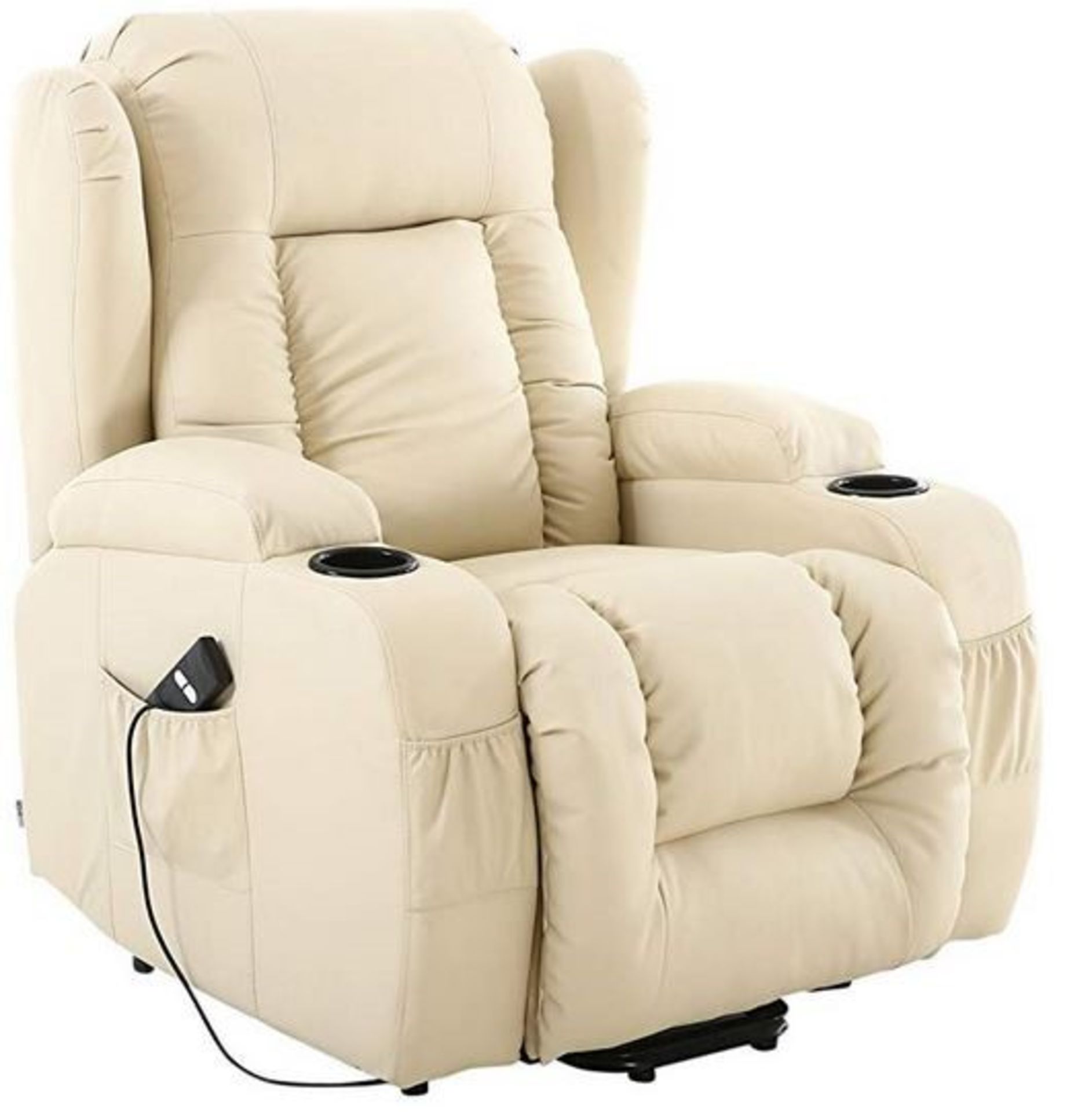 1 BOXED MORE-4-HOMES CAESAR LEATHER RECLINER CHAIR IN CREAM / RRP £319.99 (PUBLIC VIEWING