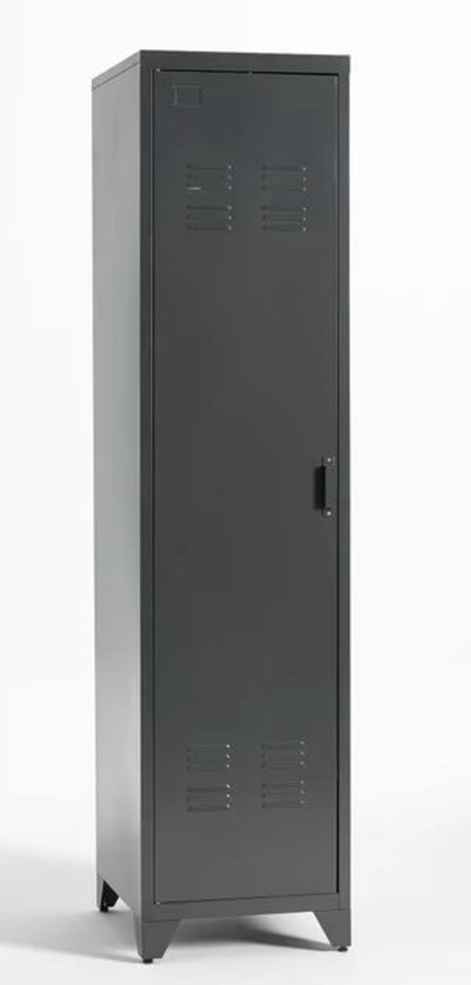 1 GRADE B BOXED DESIGNER HIBA AMERICAN METAL LOCKER IN GREY / RRP £265.00 (PUBLIC VIEWING