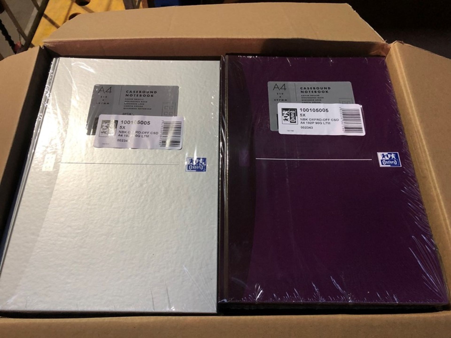 1 BOXED SET OF 5 A4 OXFORD CASEBOUND NOTEBOOKS / RRP £48.59 / PICTURE AS REFERENCE COLOURS VARY (