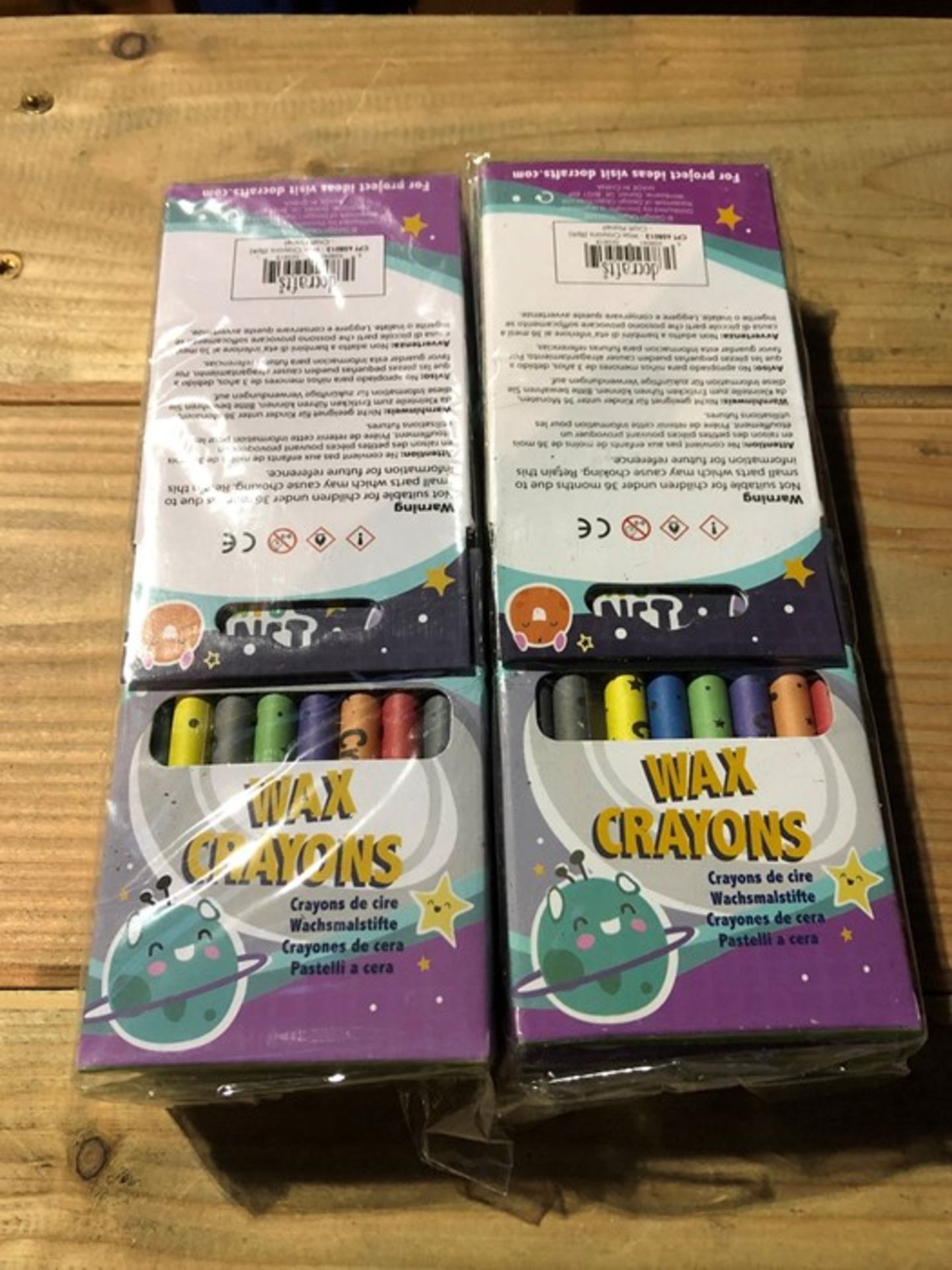 1 LOT TO CONTAIN 2 SETS OF WAX CRAYONS - 1 SET HAS 6 PACKS OF CRAYONS, 12 TOTAL (PUBLIC VIEWING