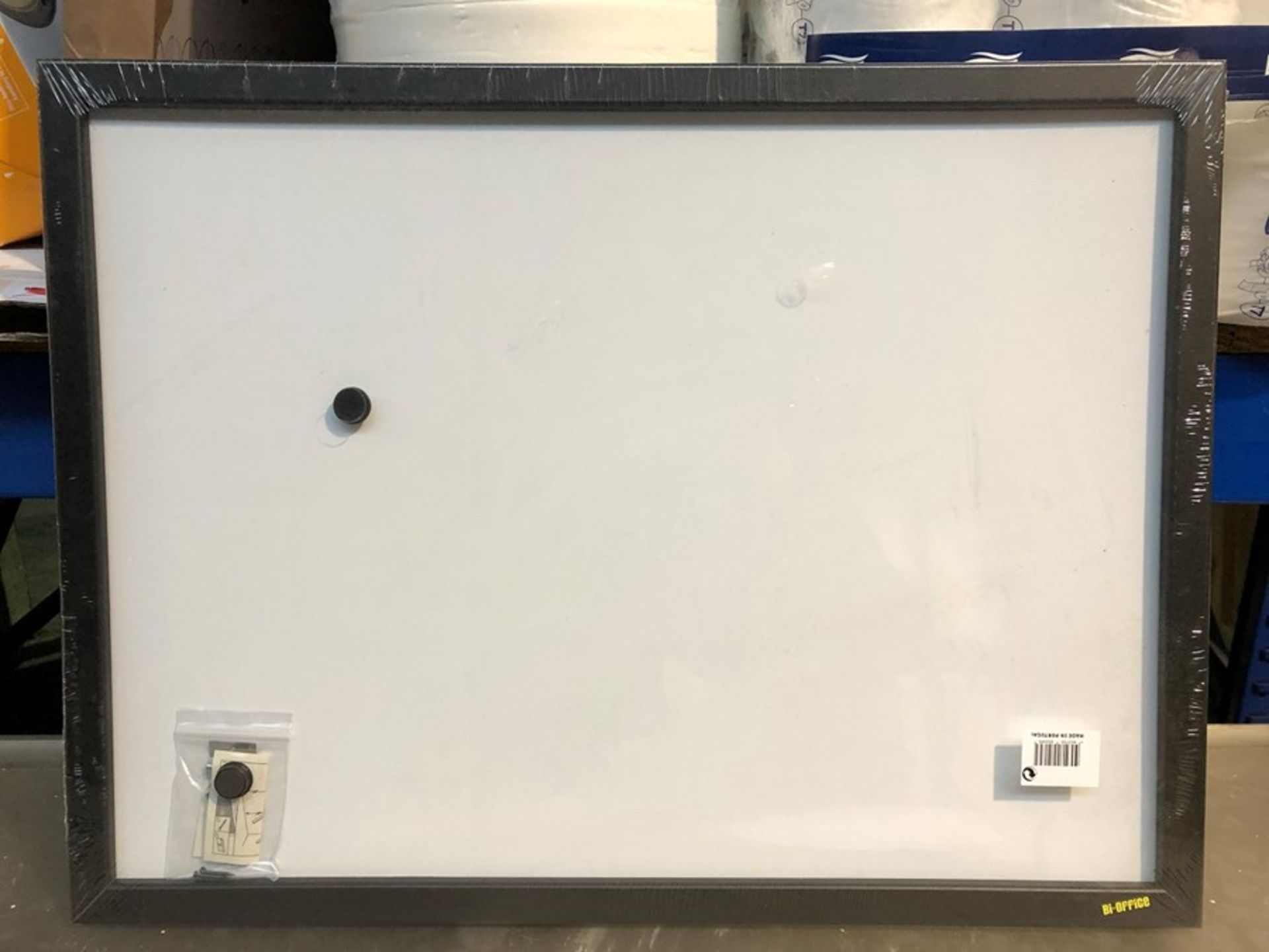 1 SEALED BI-OFFICE MAGNETIC WHITEBOARD WITH MATCHING SCREWS AND MAGNETS (PUBLIC VIEWING AVAILABLE)