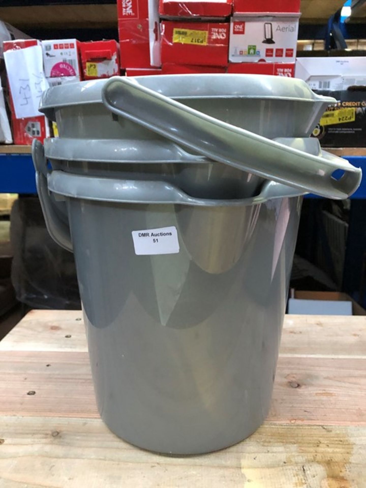 1 LOT TO CONTAIN 3 BUCKETS - GREY (PUBLIC VIEWING AVAILABLE)