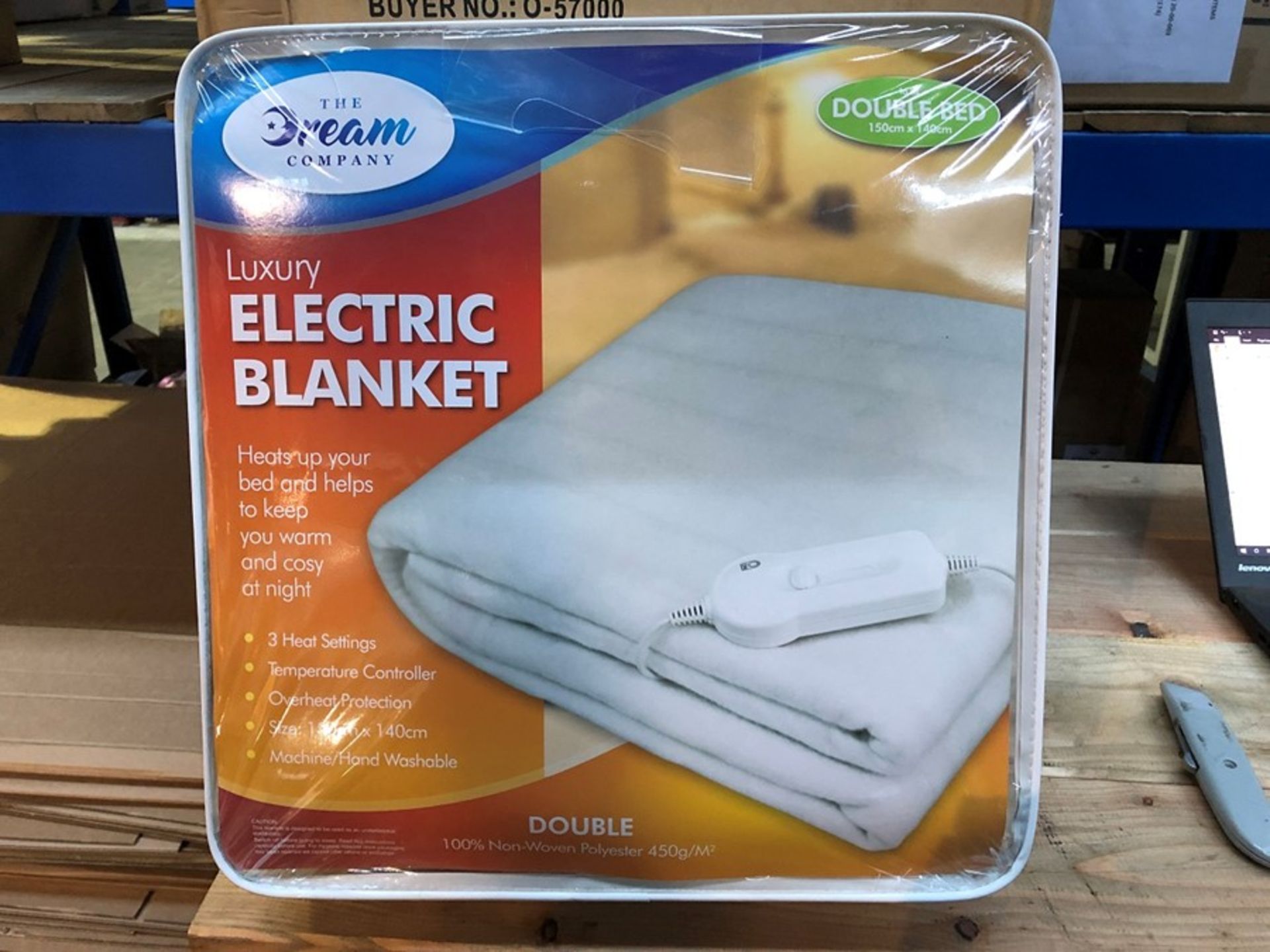 1 BAGGED THE DREAM COMPANY LUXURY ELECTRIC BLANKET - TO FIT A DOUBLE BED / SIZE: 150 X 140CM (PUBLIC