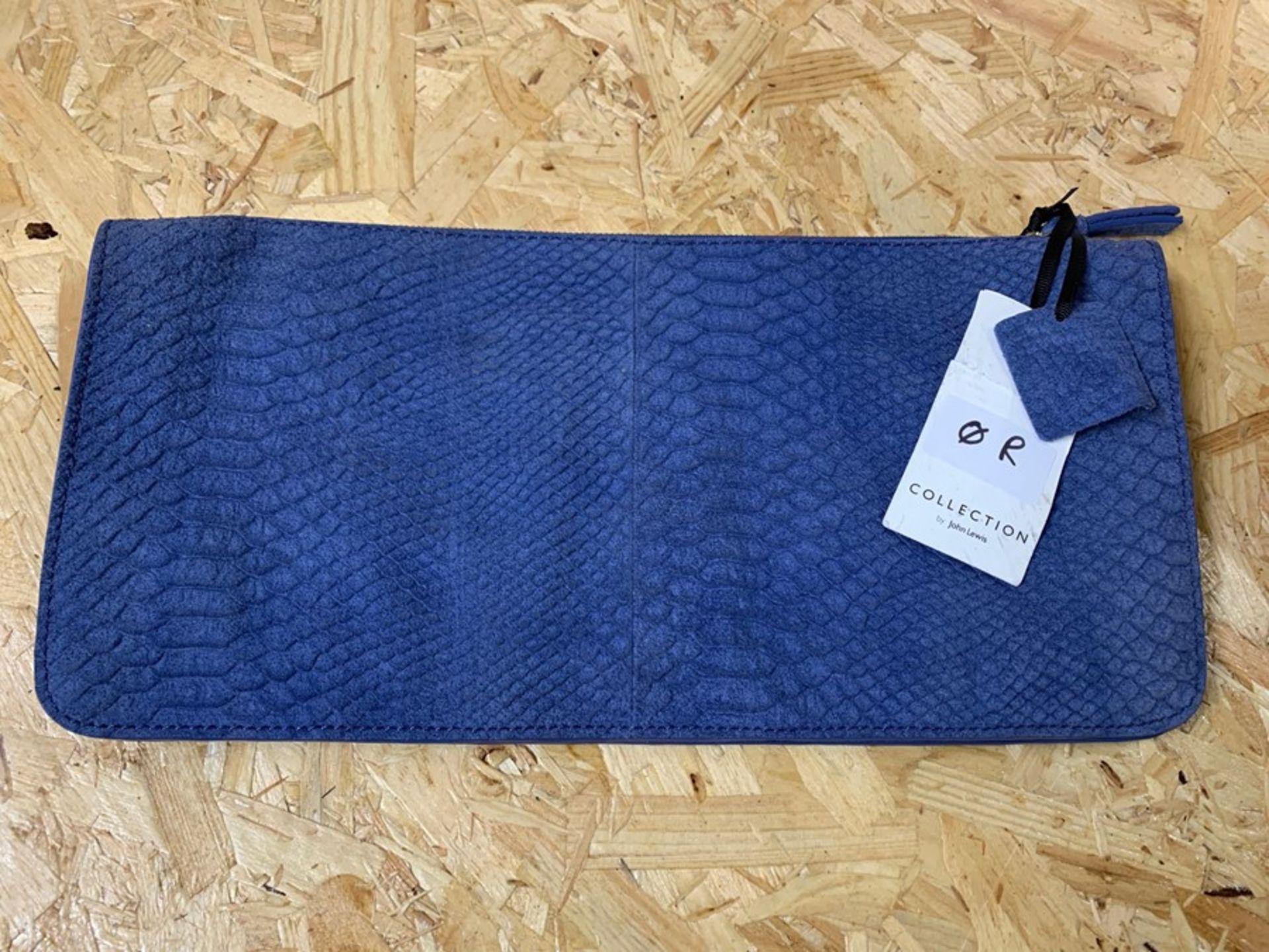 JOHN LEWIS ASHLYNN BLUE LEATHER POCKET CLUTCH RRP £45