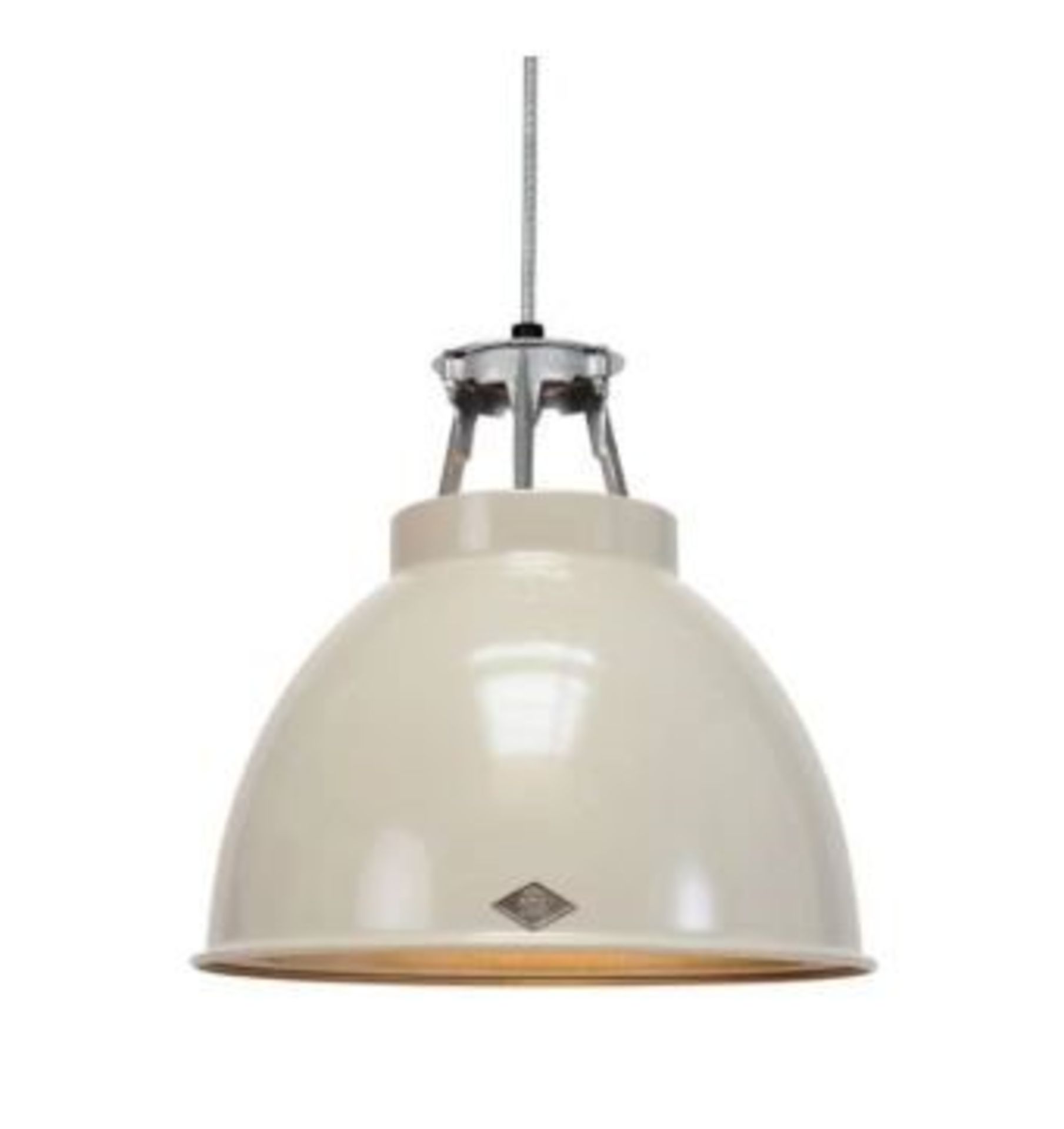1 x Original BTC Titan Ceiling Light, Size 3 - Cream with Putty Interior (Glass Diffuser) RRP £319