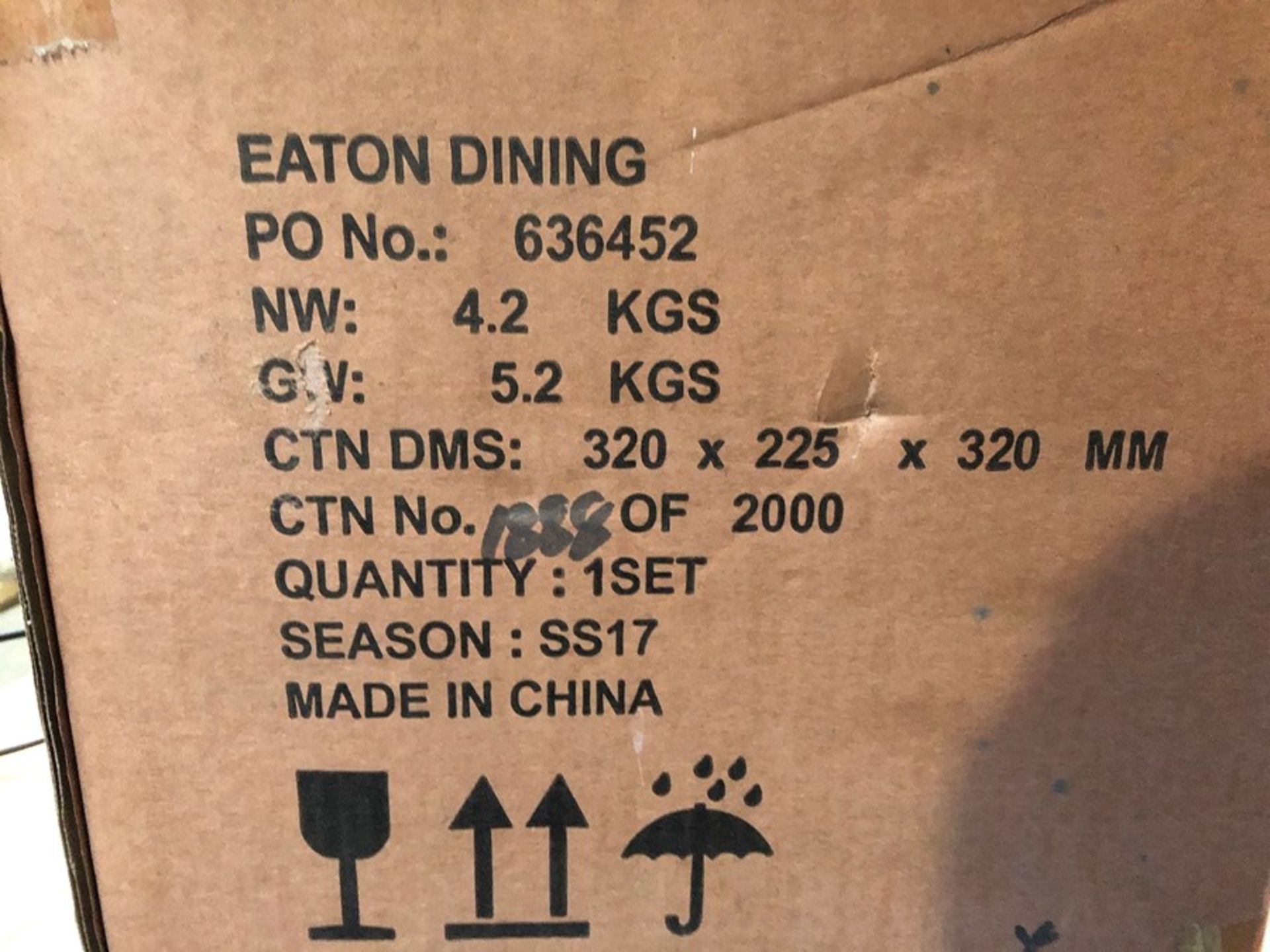1 BOXED EATON DINING SET (PUBLIC VIEWING AVAILABLE)