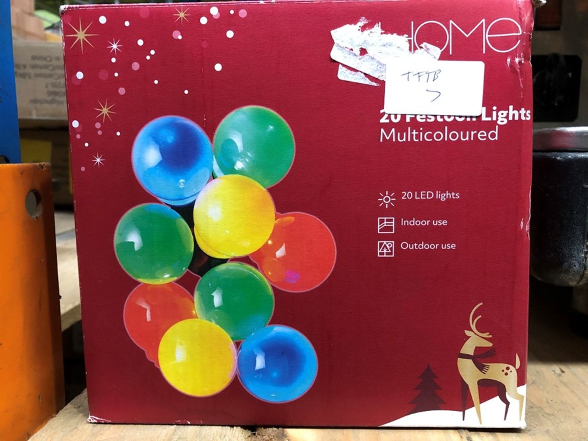 1 BOXED HOME SET OF 20 FESTIVE LIGHTS - MULTICOLOURED (PUBLIC VIEWING AVAILABLE)