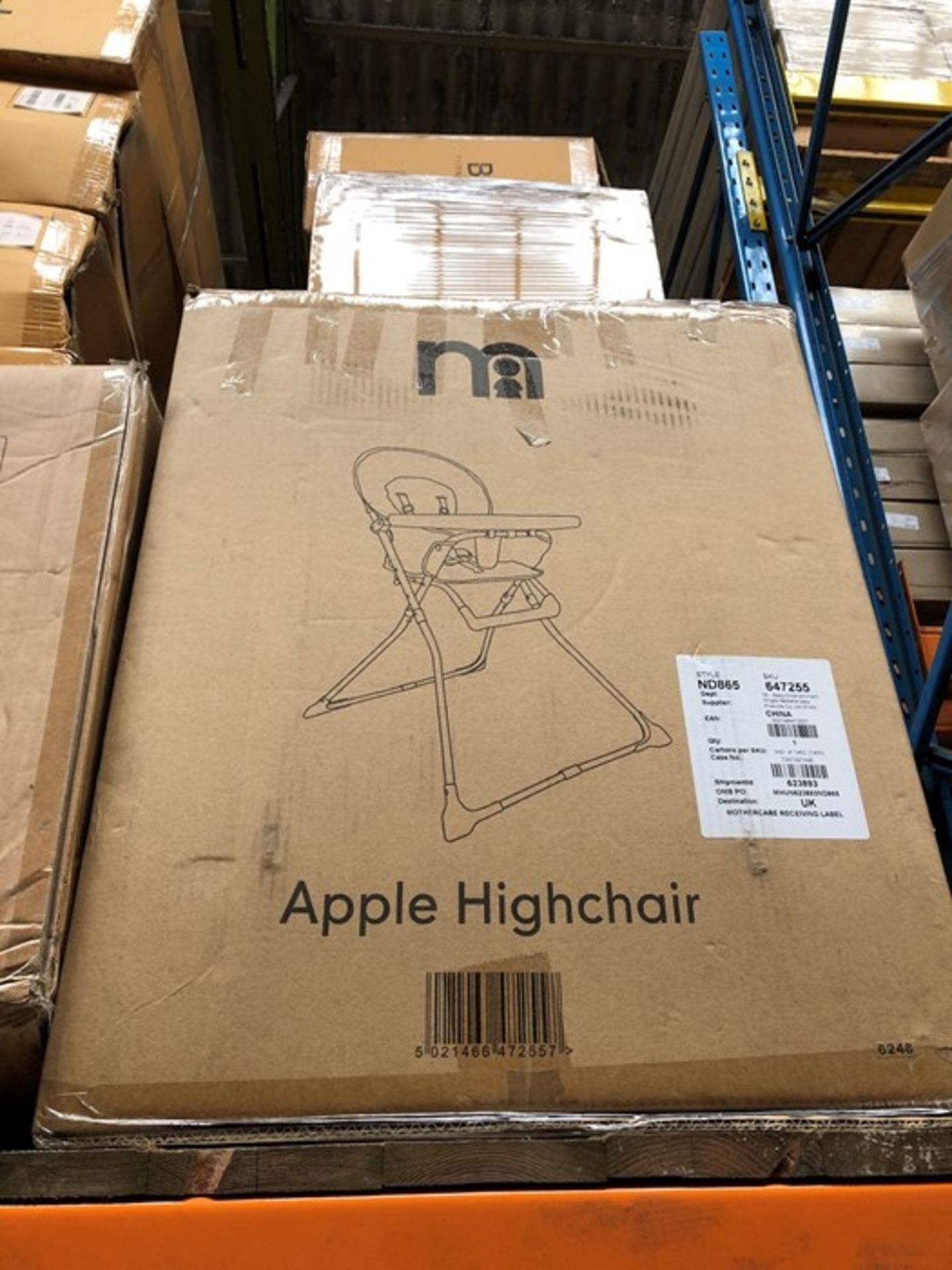 1 BOXED MOTHERCARE APPLE HIGHCHAIR (PUBLIC VIEWING AVAILABLE)