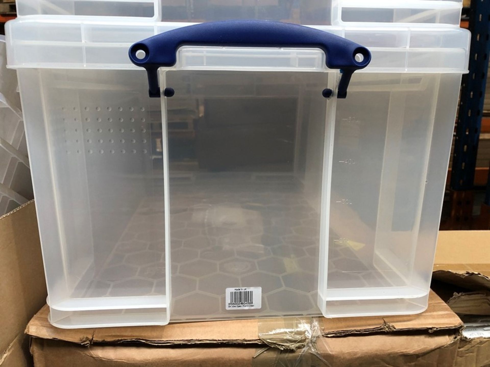 1 CLEAR PLASTIC 64L STORAGE BOX (PUBLIC VIEWING AVAILABLE)