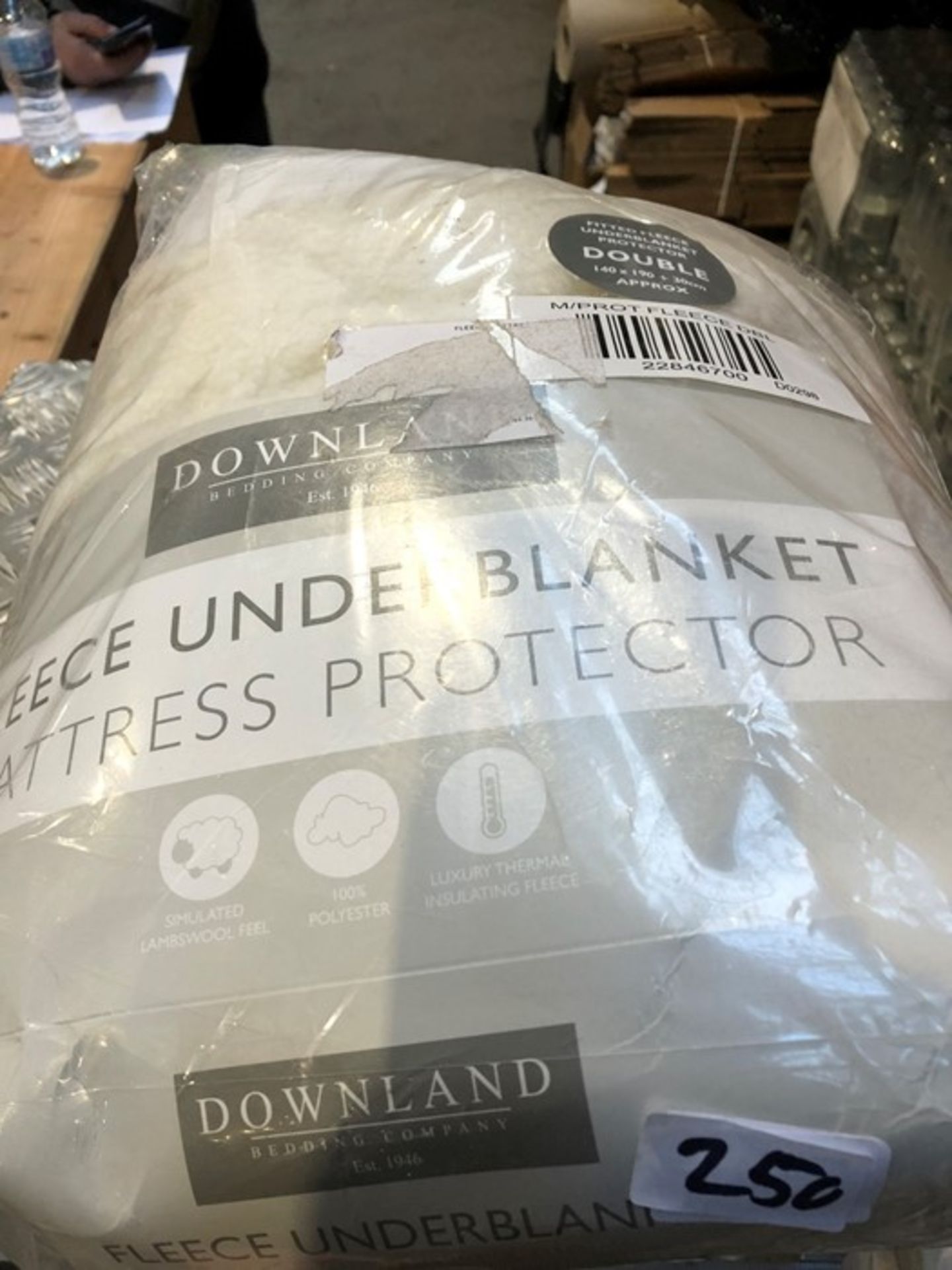 1 BAGGED DOWNLAN FLEECE UNDERBLANKET MATTRESS PROTECTOR / SIZE: DOUBLE (PUBLIC VIEWING AVAILABLE)