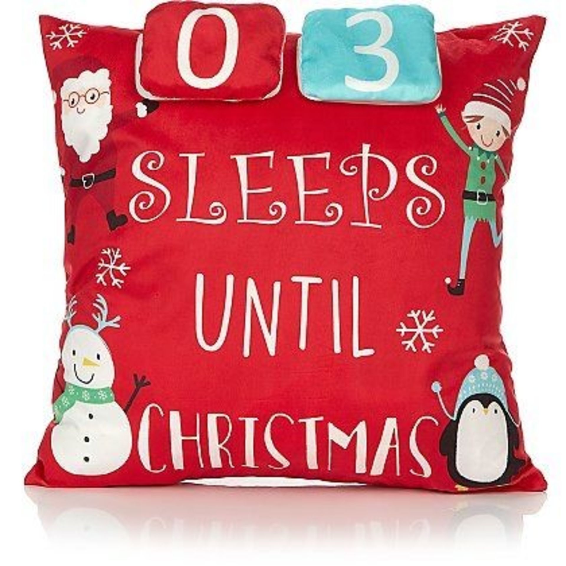 1 LOT TO CONTAIN 6 BOXES OF COUNTDOWN TO CHRISTMAS CUSHIONS, EACH BOX CONTAINS 12 CUSHIONS TOTALLING