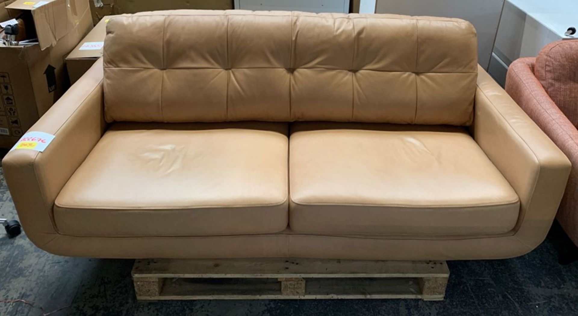 JOHN LEWIS BARBICAN LARGE 2 SEATER LEATHER SOFA