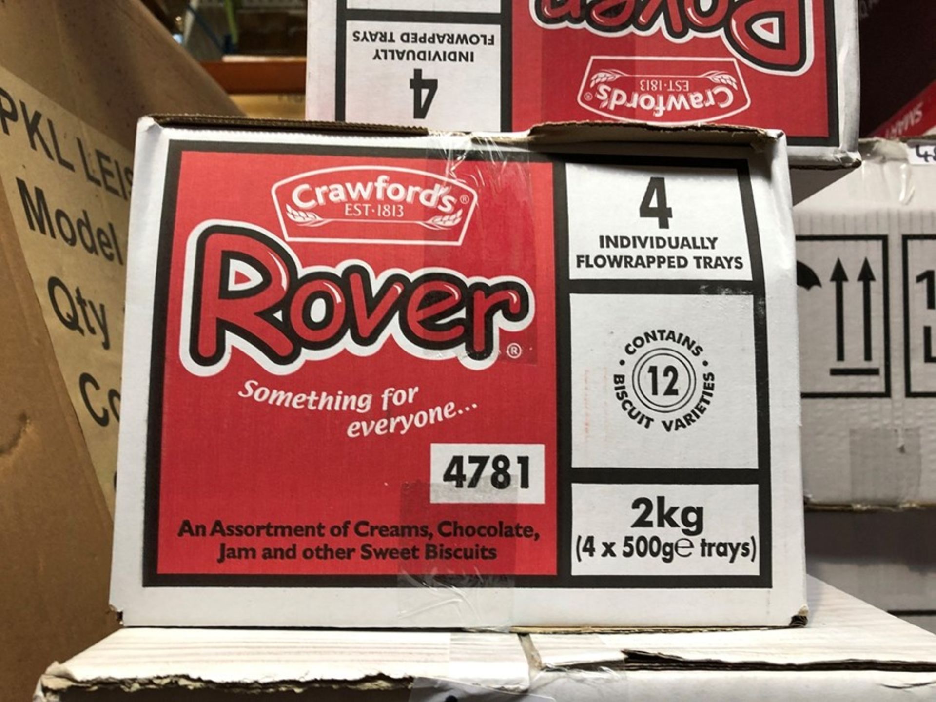 1 LOT TO CONTAIN 2 BOXES OF CRAWFORD ROVER BISCUIT TRAYS - 4 TRAYS PER BOX / BEST BEFORE: 08/02/2020