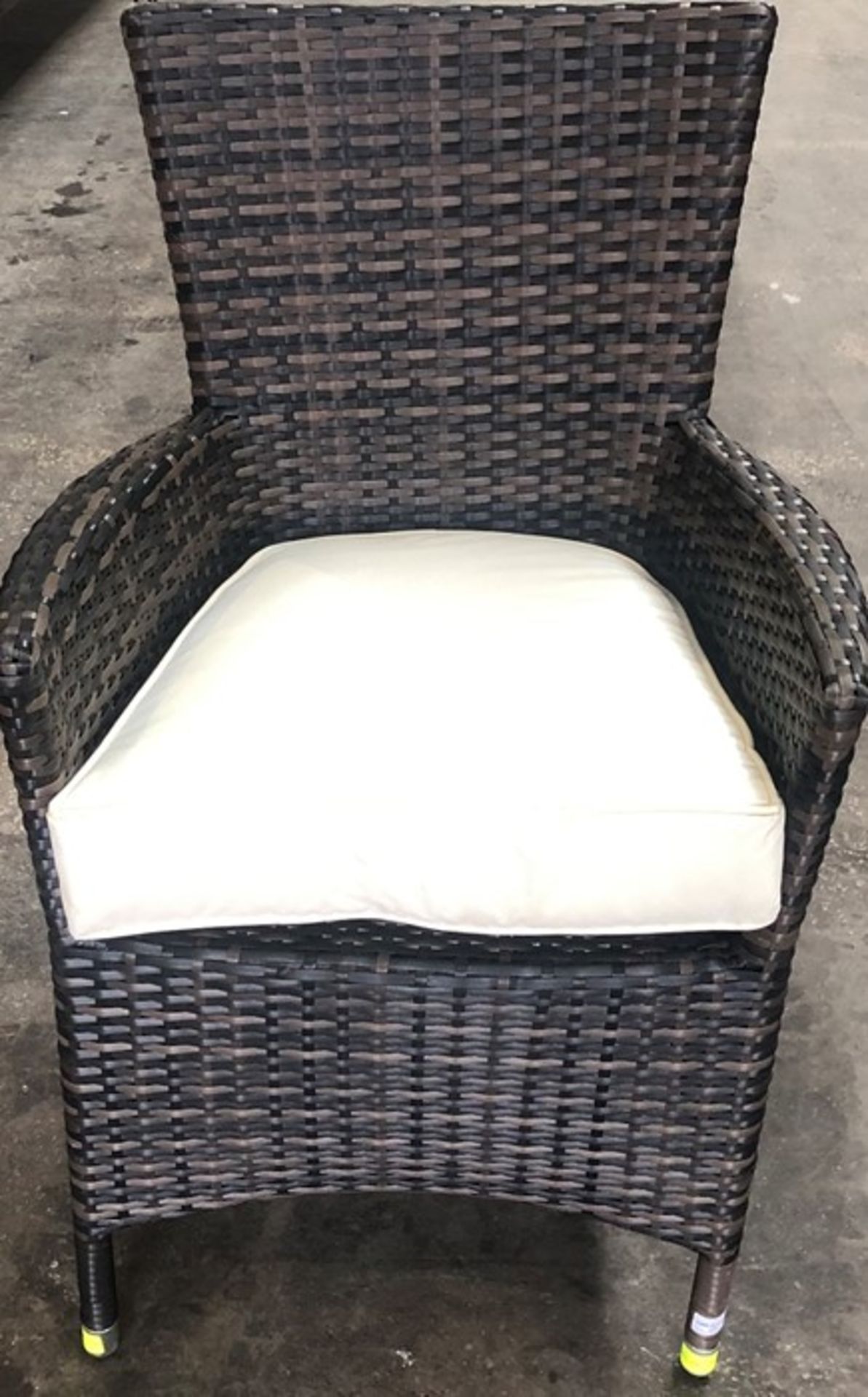 MIXED BROWN RATTAN OUTDOOR DINING CHAIR (PUBLIC VIEWING AVAILABLE/RECOMMENDED)
