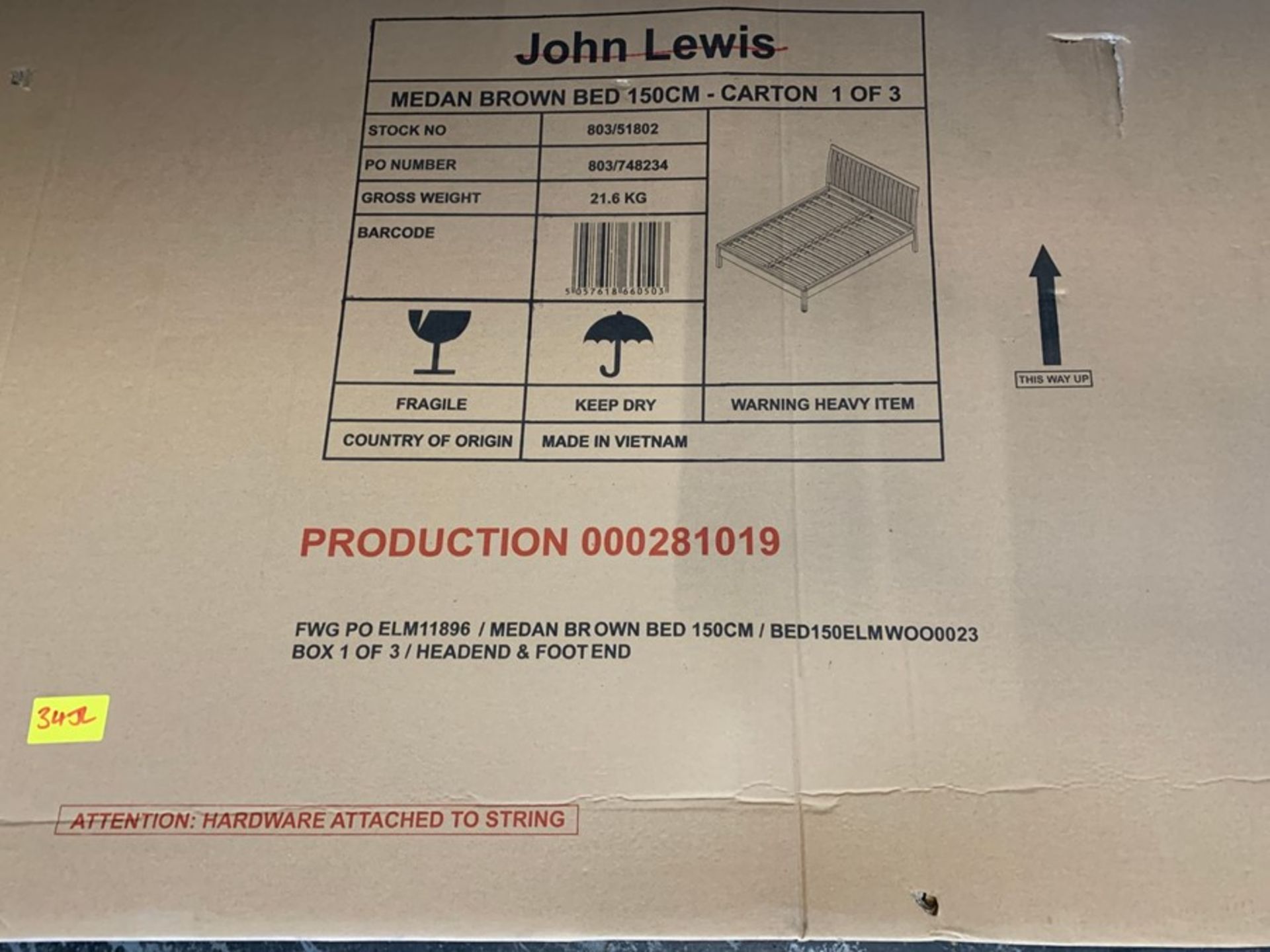 JOHN LEWIS MEDAN 150CM BED FRAME - Image 2 of 2