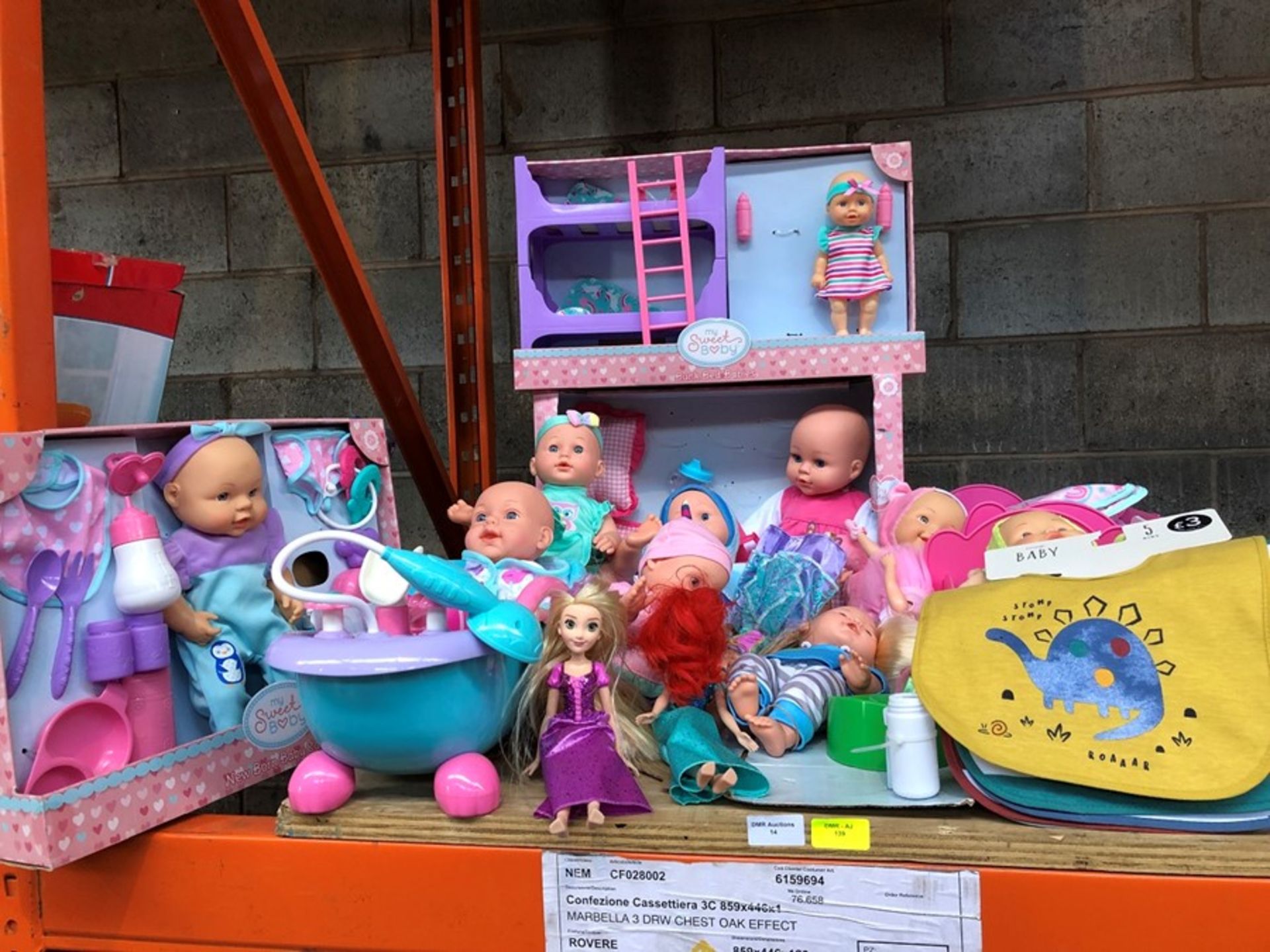 1 LOT TO CONTAIN AN ASSORTMENT OF BABY DOLLS PUBLIC VIEWING AVAILABLE & HIGHLY RECOMMENDED -