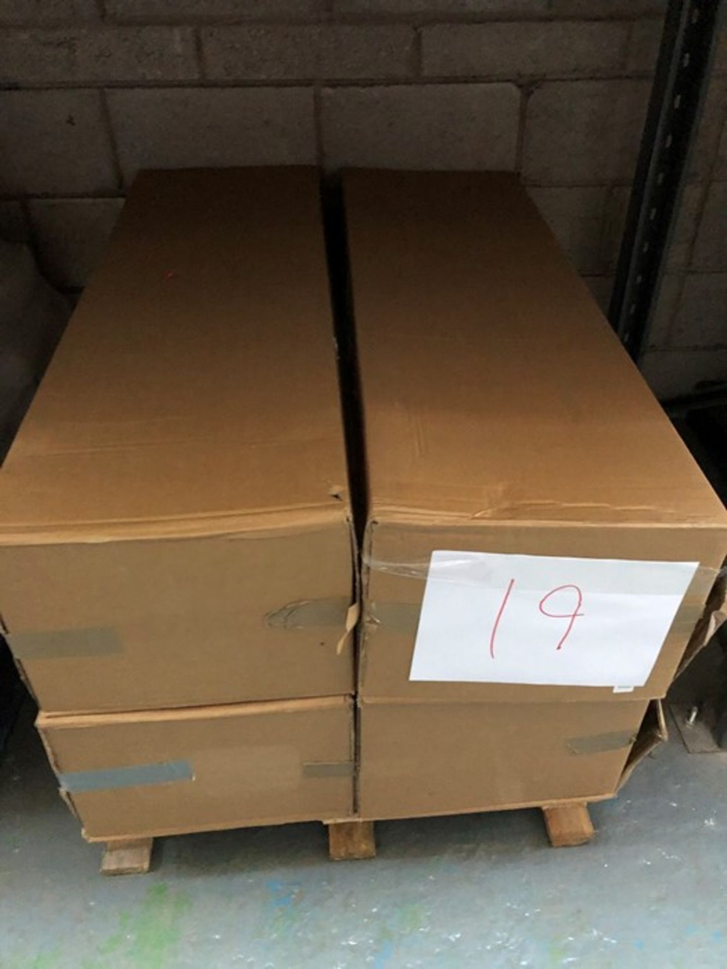 1 LOT TO CONTAIN 4 BOXED LONG CLEAR PLASTIC 77L STORAGE BOXES (SOLD AS SEEN)