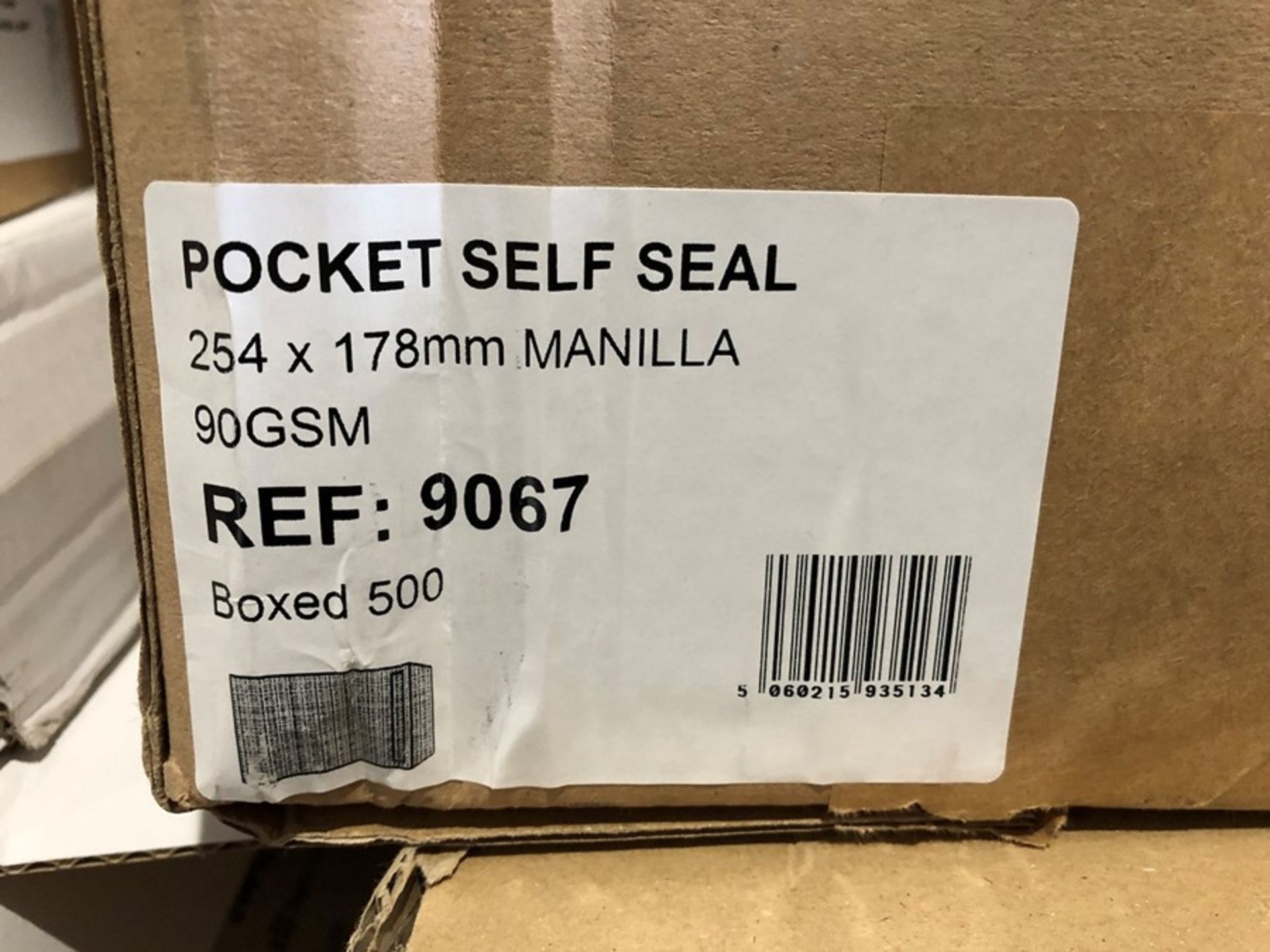 1 BOXED SET OF 500 POCKET SELF SEAL MANILLA ENVELOPES (SOLD AS SEEN)