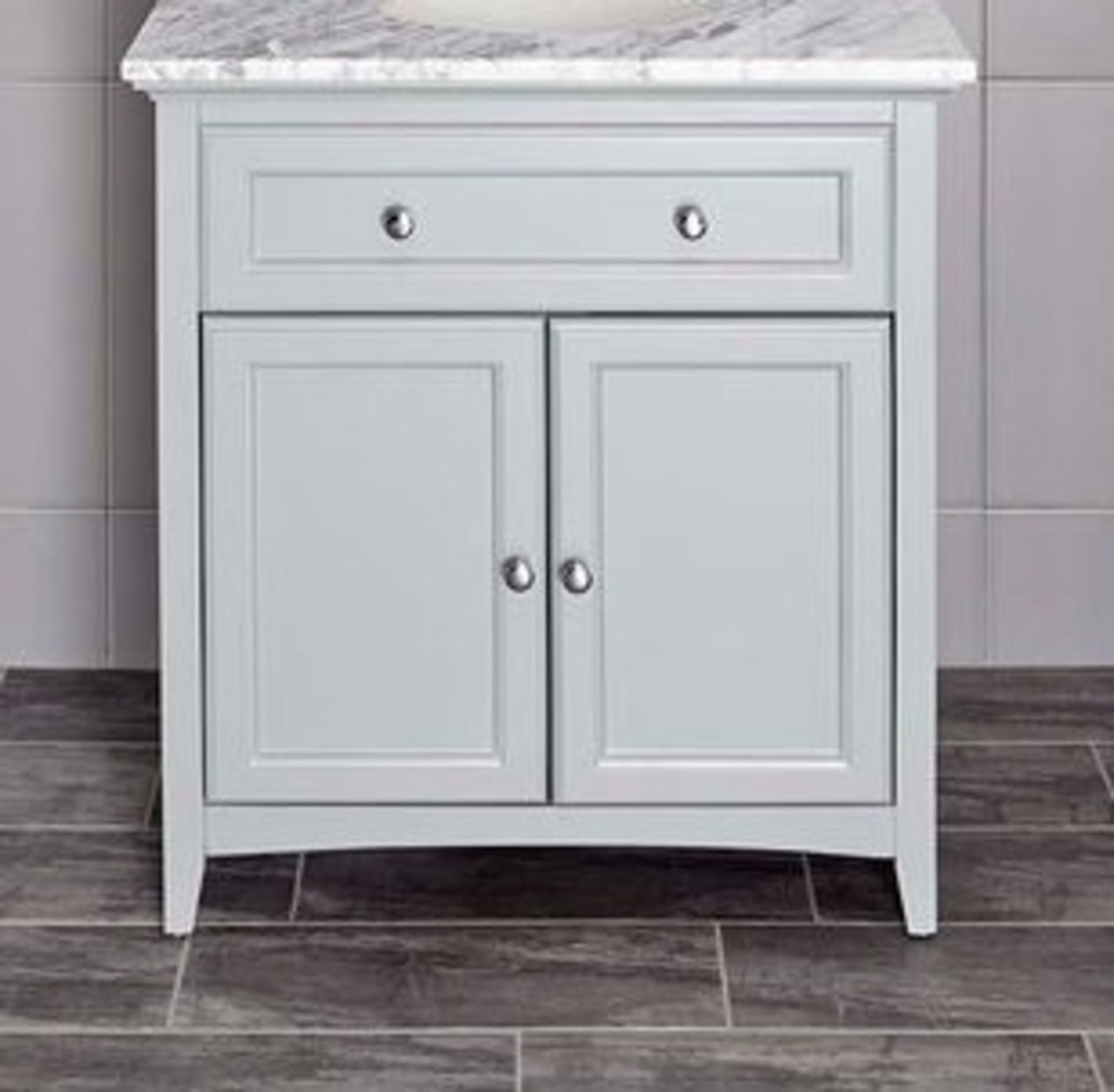 SAVOY 770 X 500MM TRADITIONAL FARMHOUSE WASHSTAND WITH TWIN SOFT CLOSE DOORS, CHROME BUTTON - Image 2 of 3