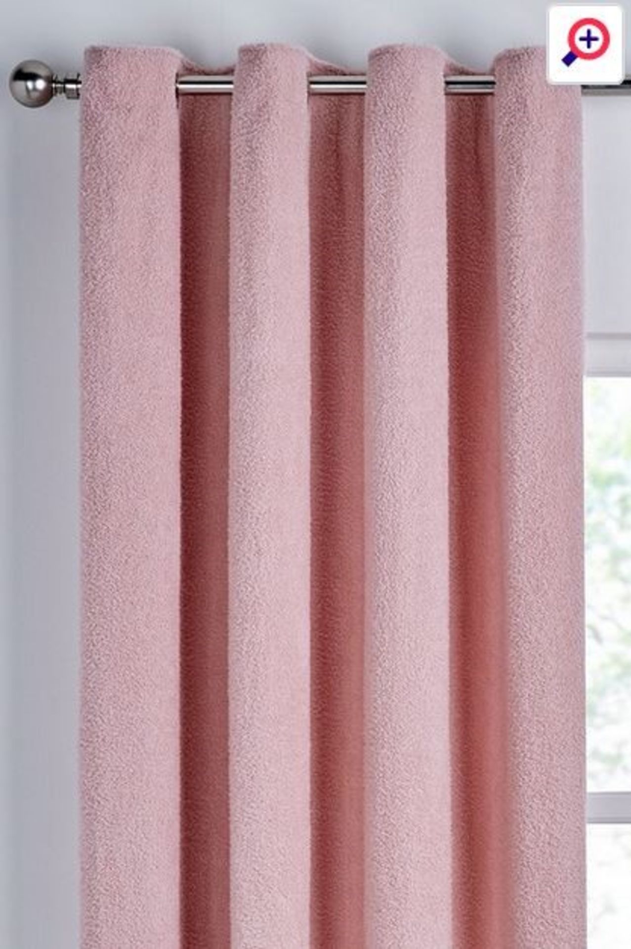 1 TEDDY COSY TEDDY EYELET CURTAINS - GREY / SIZE: 66 X 72" (COLOUR DIFFERENT THAN PICTURED)