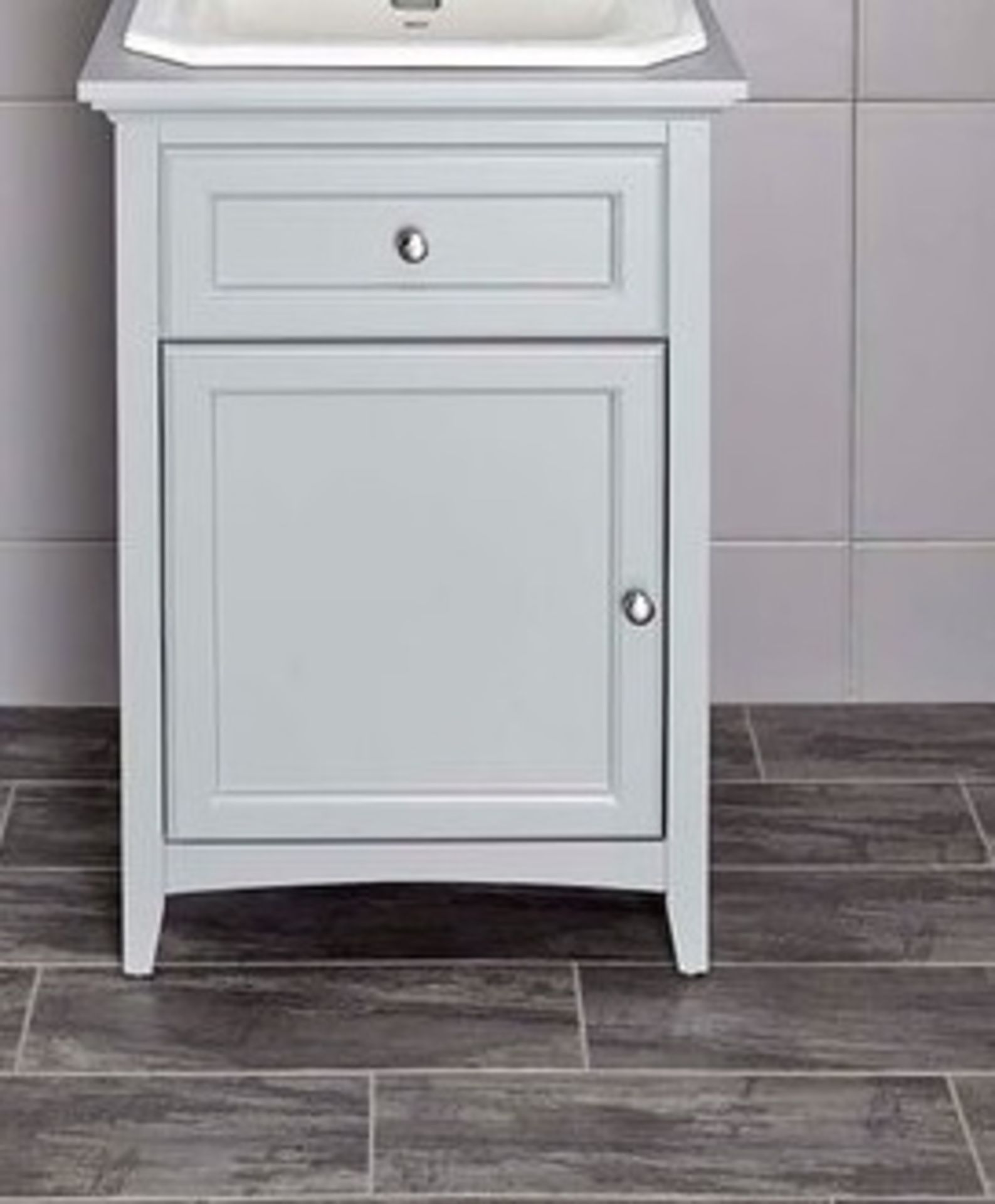 SAVOY 770 X 500MM TRADITIONAL FARMHOUSE WASHSTAND WITH TWIN SOFT CLOSE DOORS AND CHROME BUTTON - Image 2 of 2