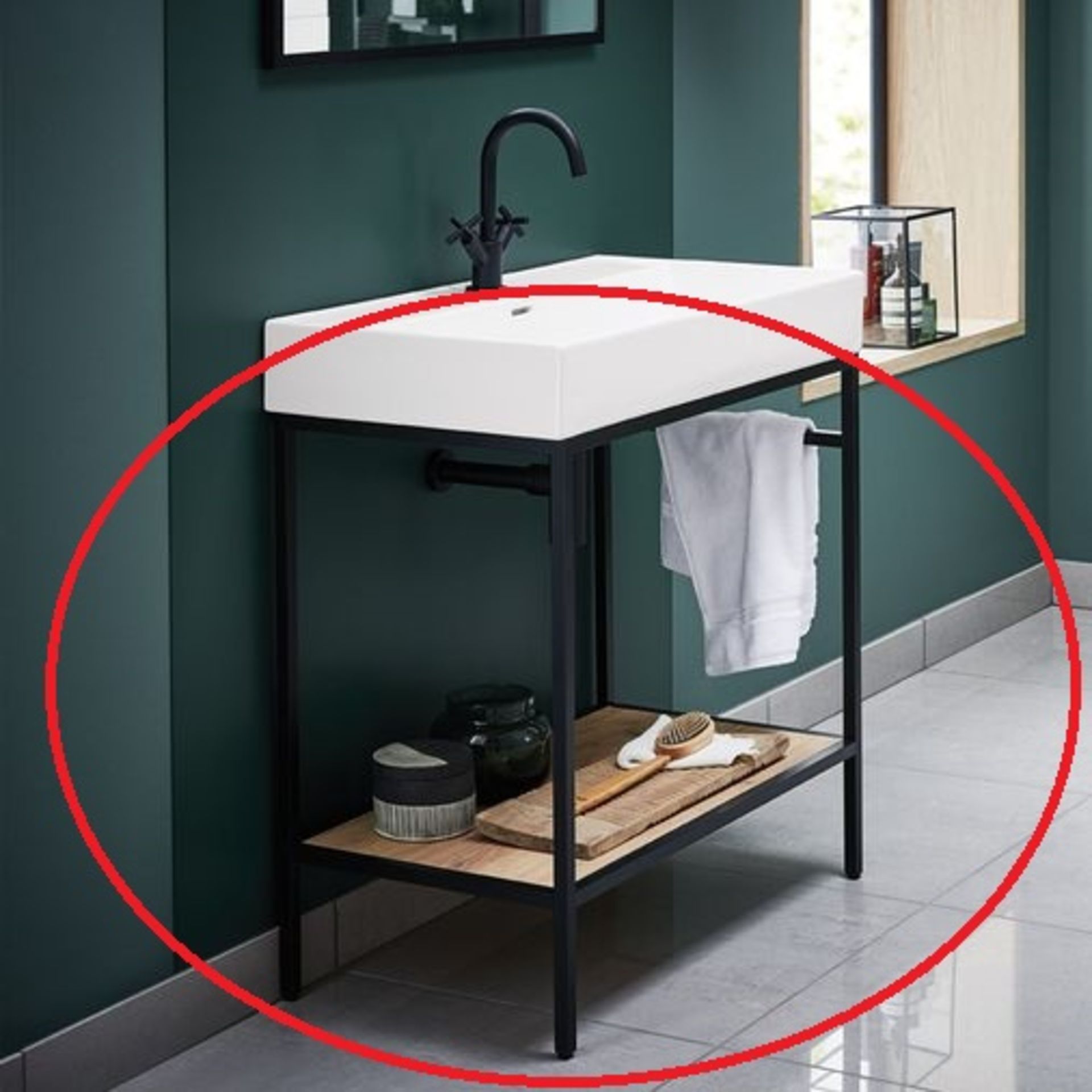 NOIR FRAME 600 BASIN UNIT 772 X 598 X 450MM. WASH STAND FRAME FOR BASINS RRP £225 - Image 2 of 2