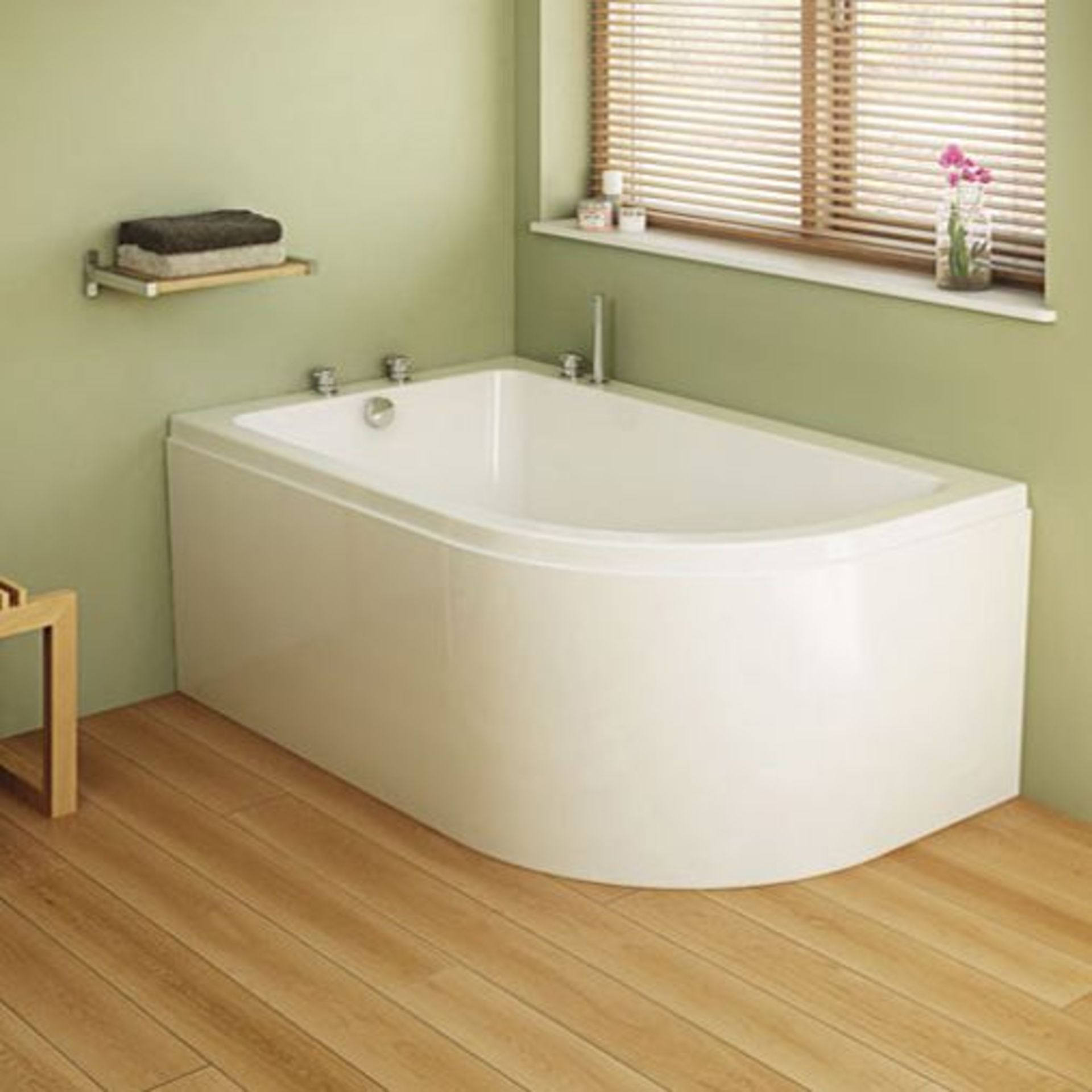 1700 X 750MM 'D' CORNER FITTING SINGLE ENDED BATH WITH DEDICATED FRONT PANEL AND LEG CRADLES RRP £ - Image 2 of 2