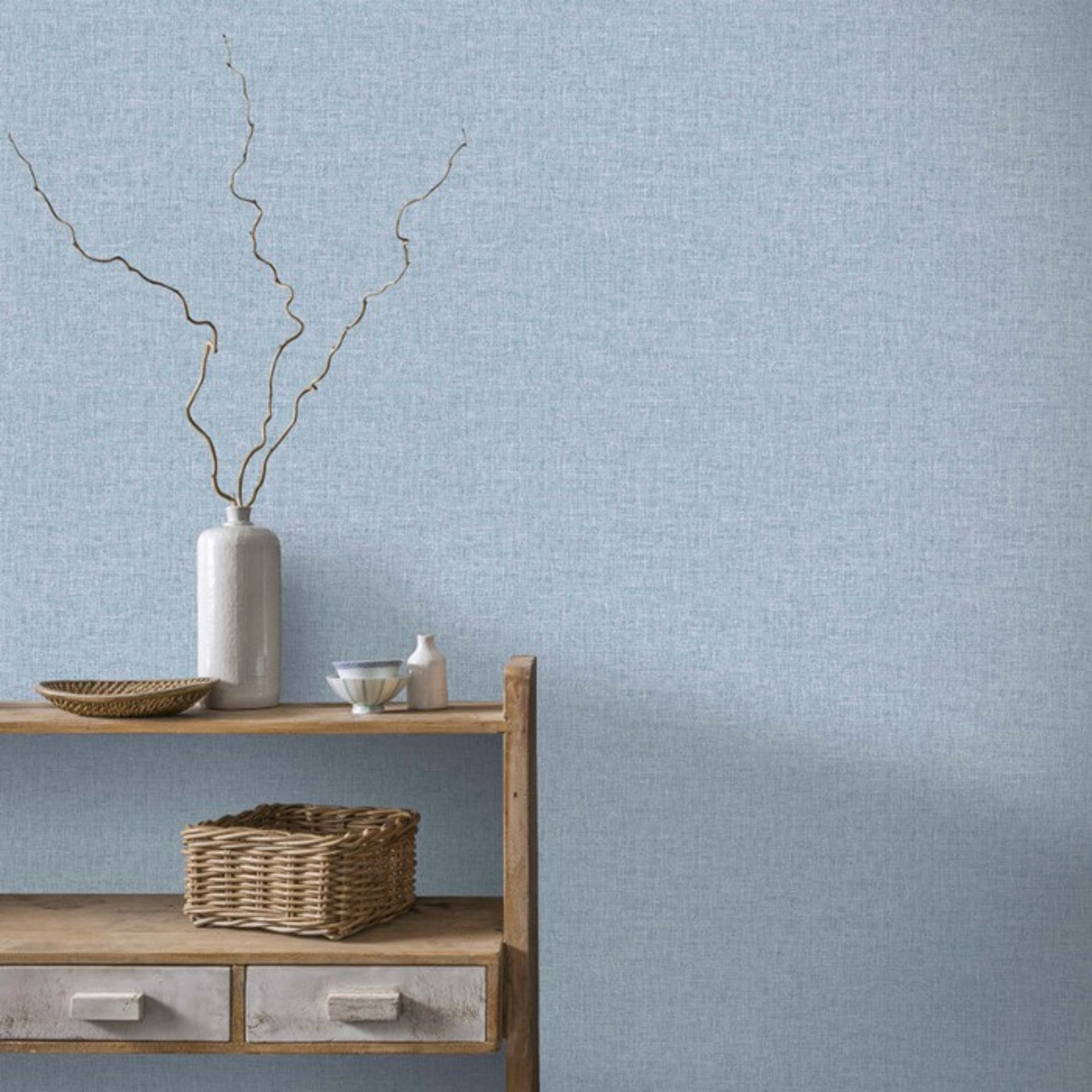 1 LOT TO CONTAIN 12 AS NEW ROLLS OF ARTHOUSE LINEN TEXTURE WALLPAPER IN DENIM - 902806 / RRP £107.